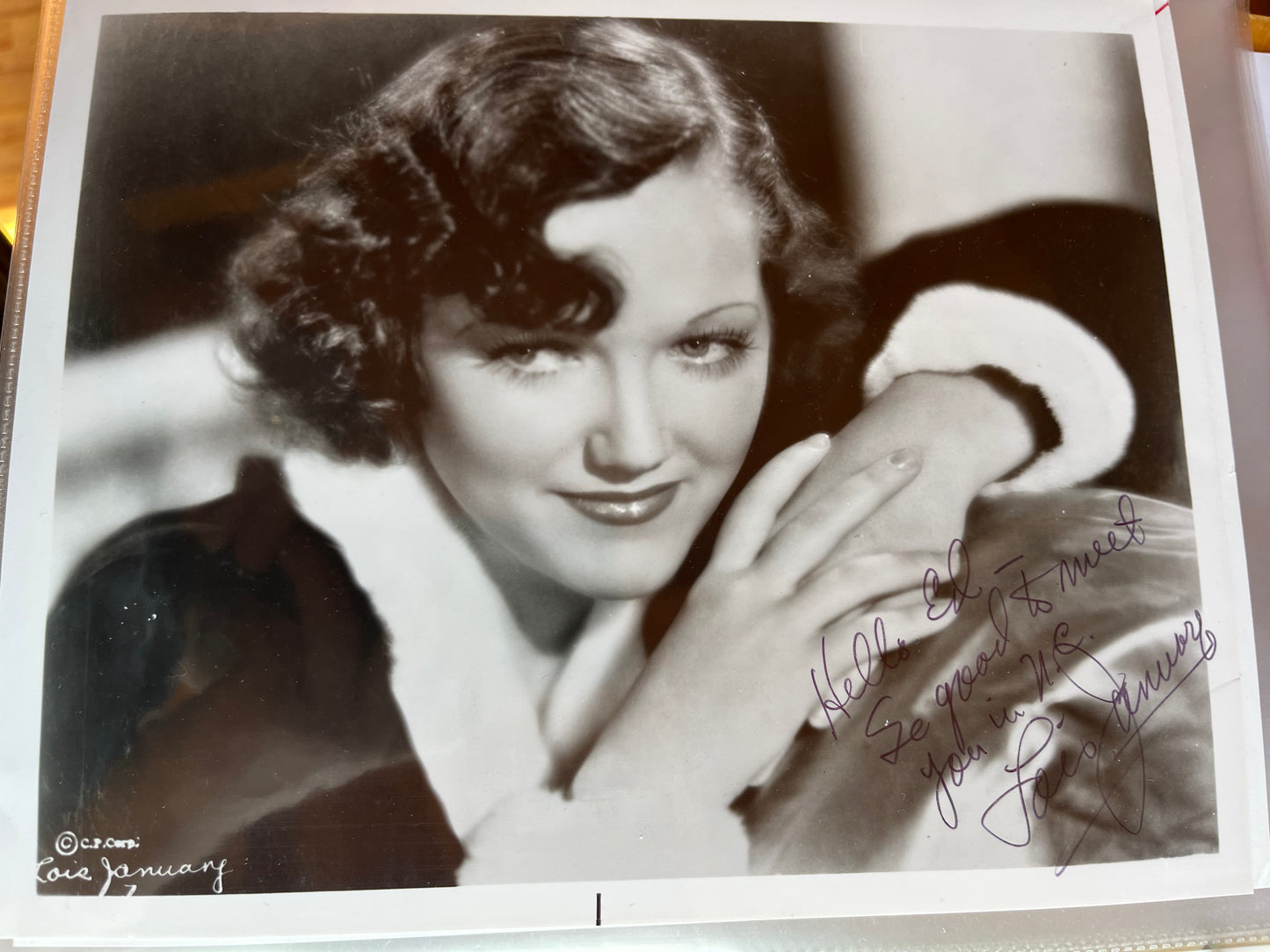 LOIS JANUARY, actress, autograph