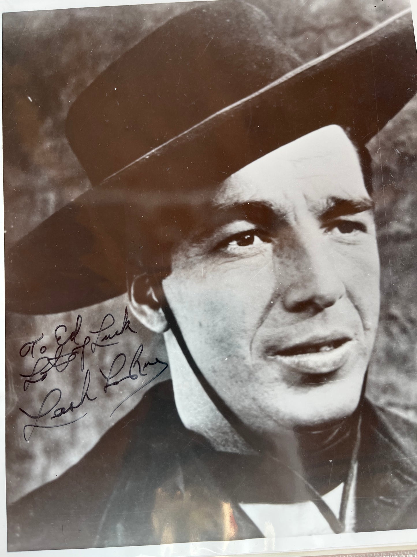 LASH LaRUE, cowboy star, autograph