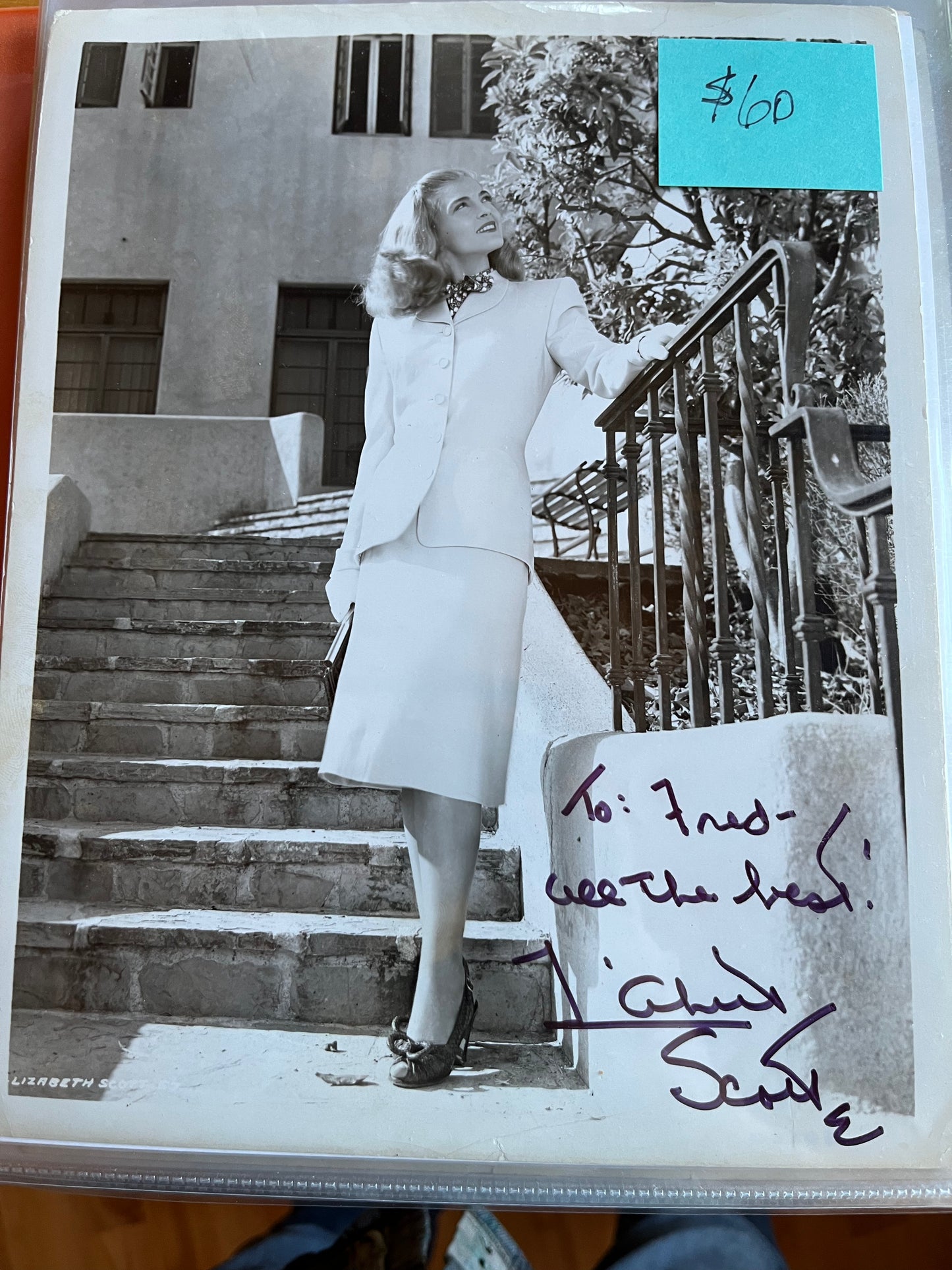 LIZABETH SCOTT, actress, autograph