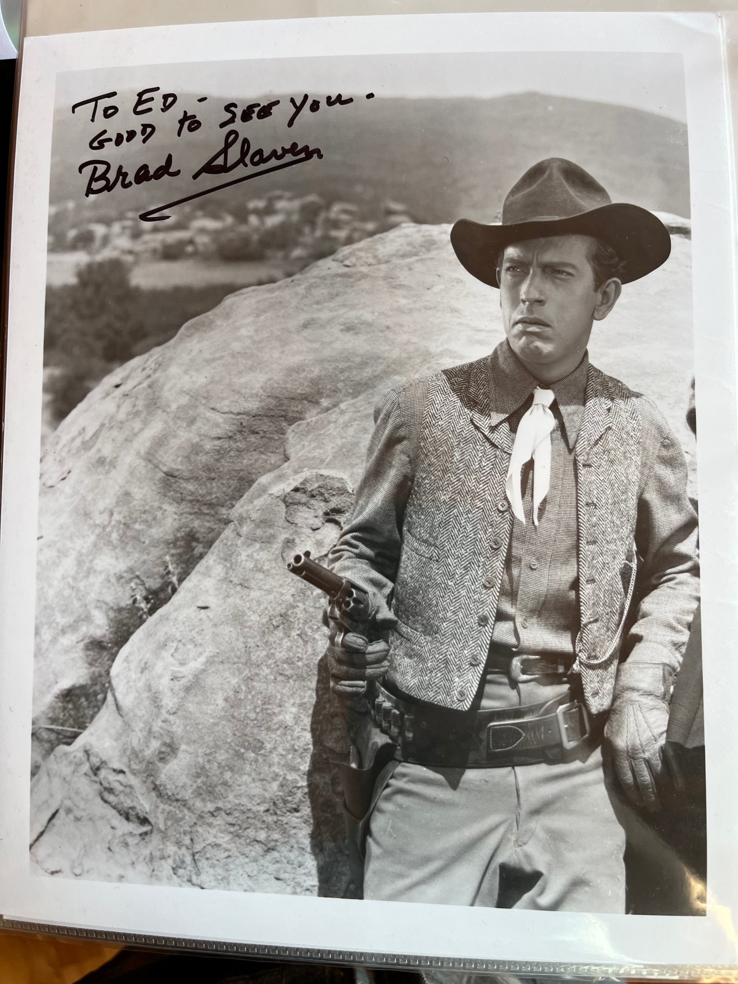 BUSTER "BRAD" SLAVEN, actor, autograph