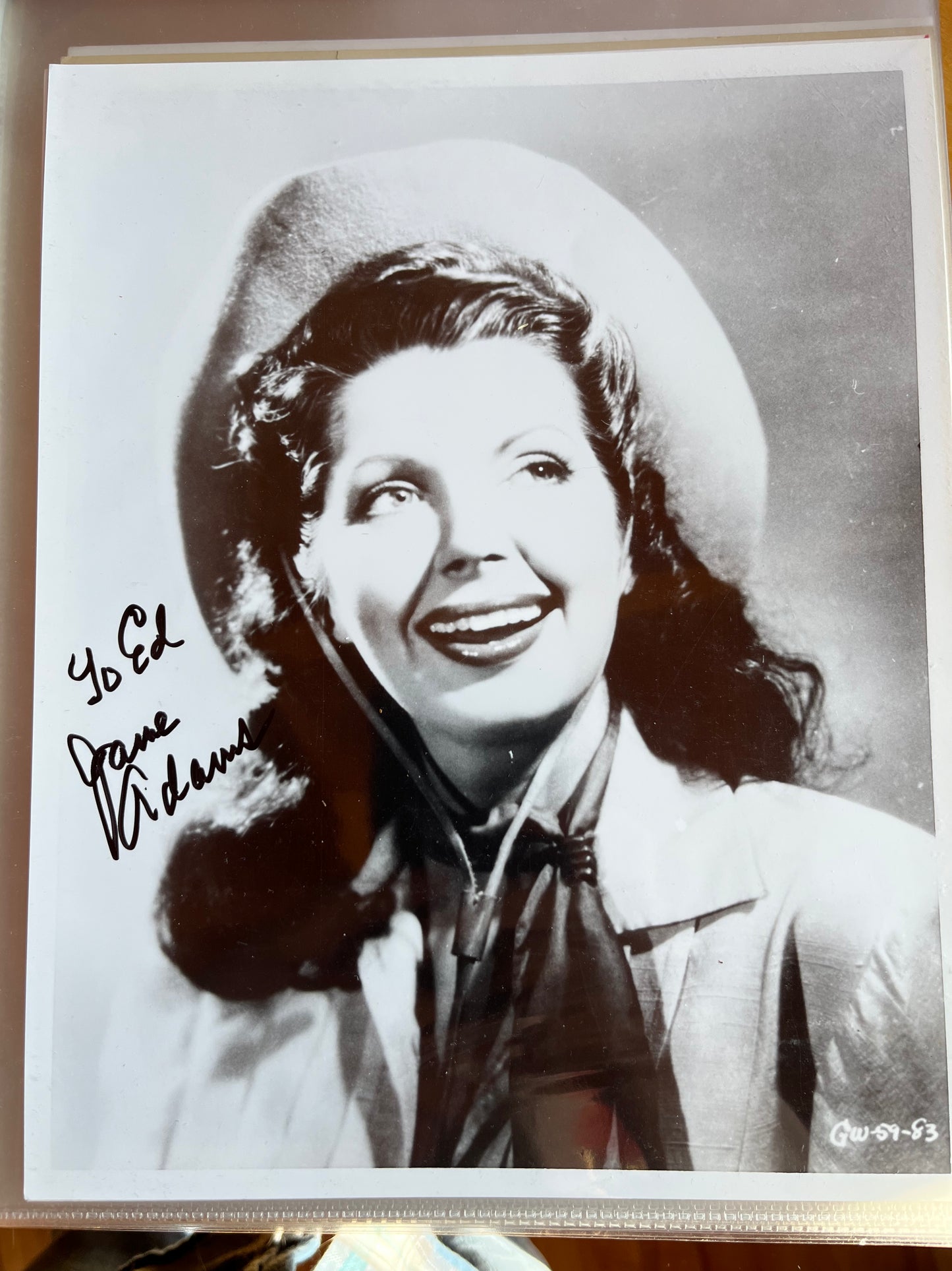 JANE ADAMS, cowgirl photo (autograph)