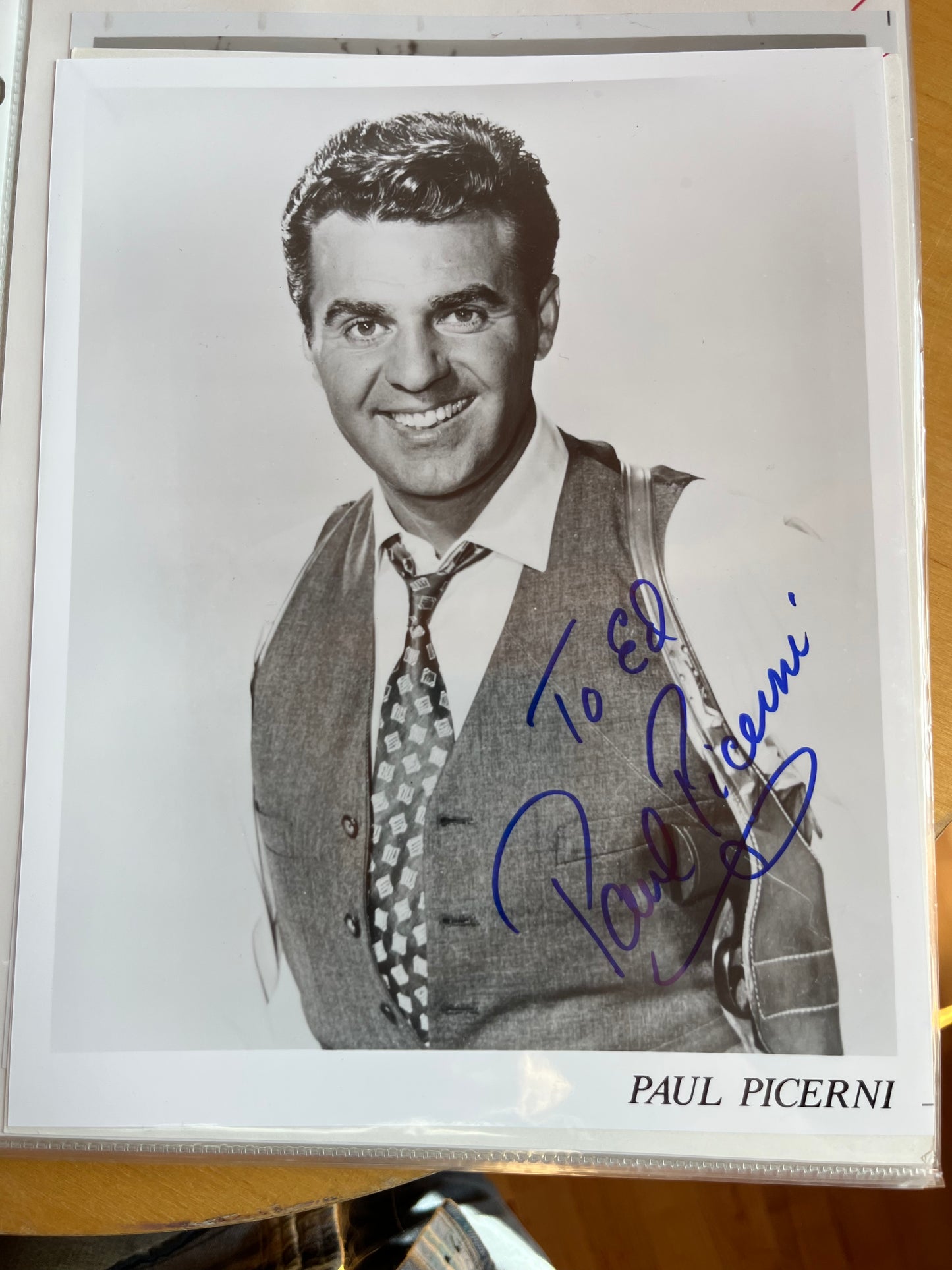 PAUL PICERNI, actor from THE UNTOUCHABLES, autograph