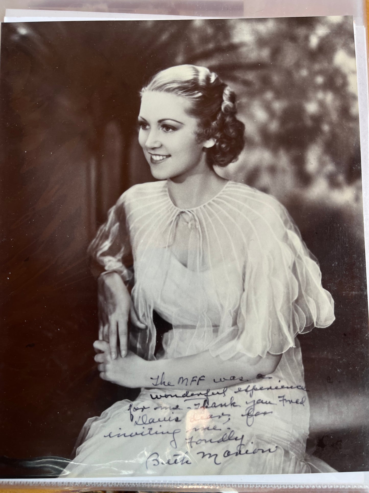 BETH MARION, actress, autograph