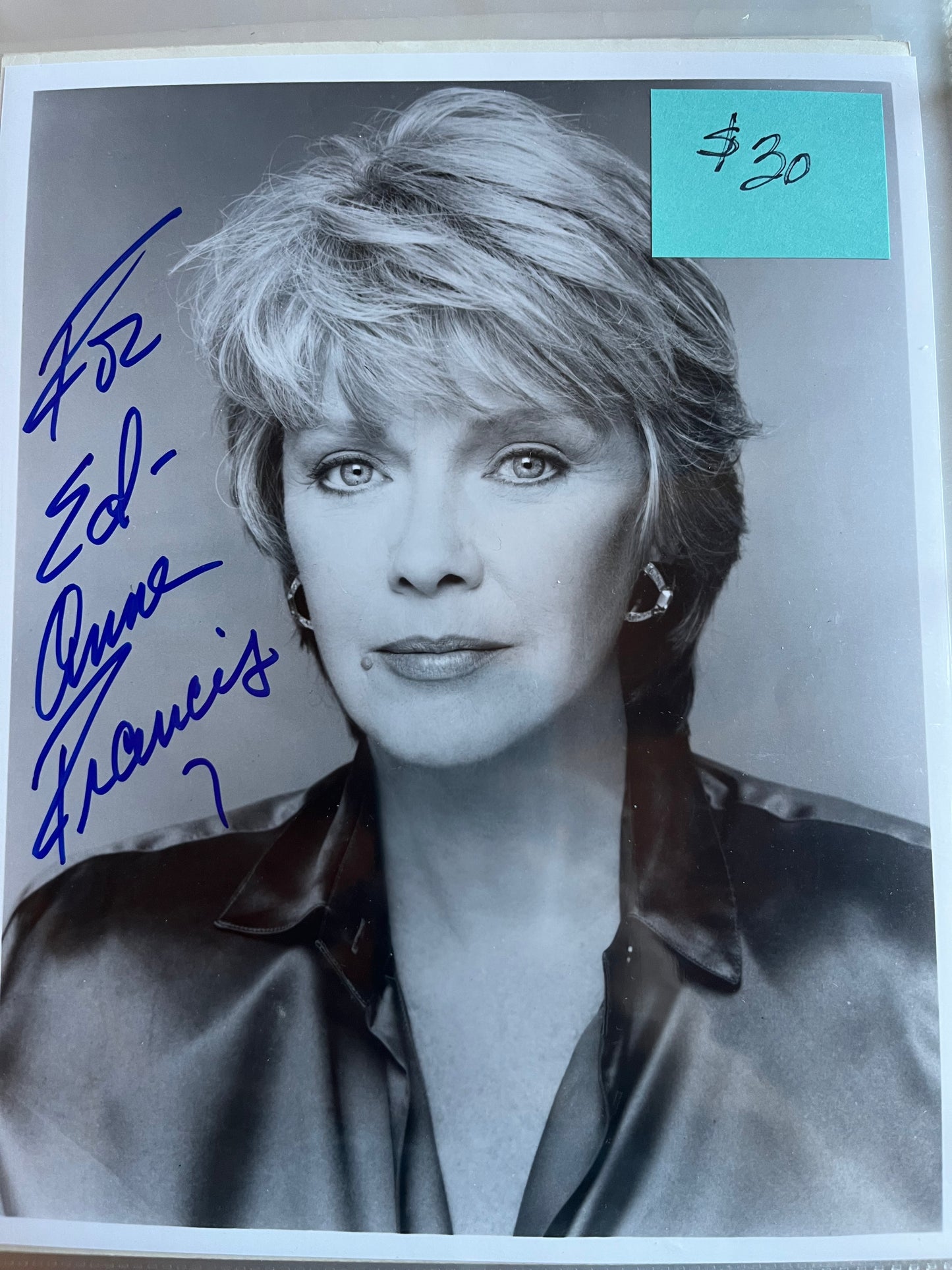 ANNE FRANCIS, Honey West, Forbidden Planet, autograph