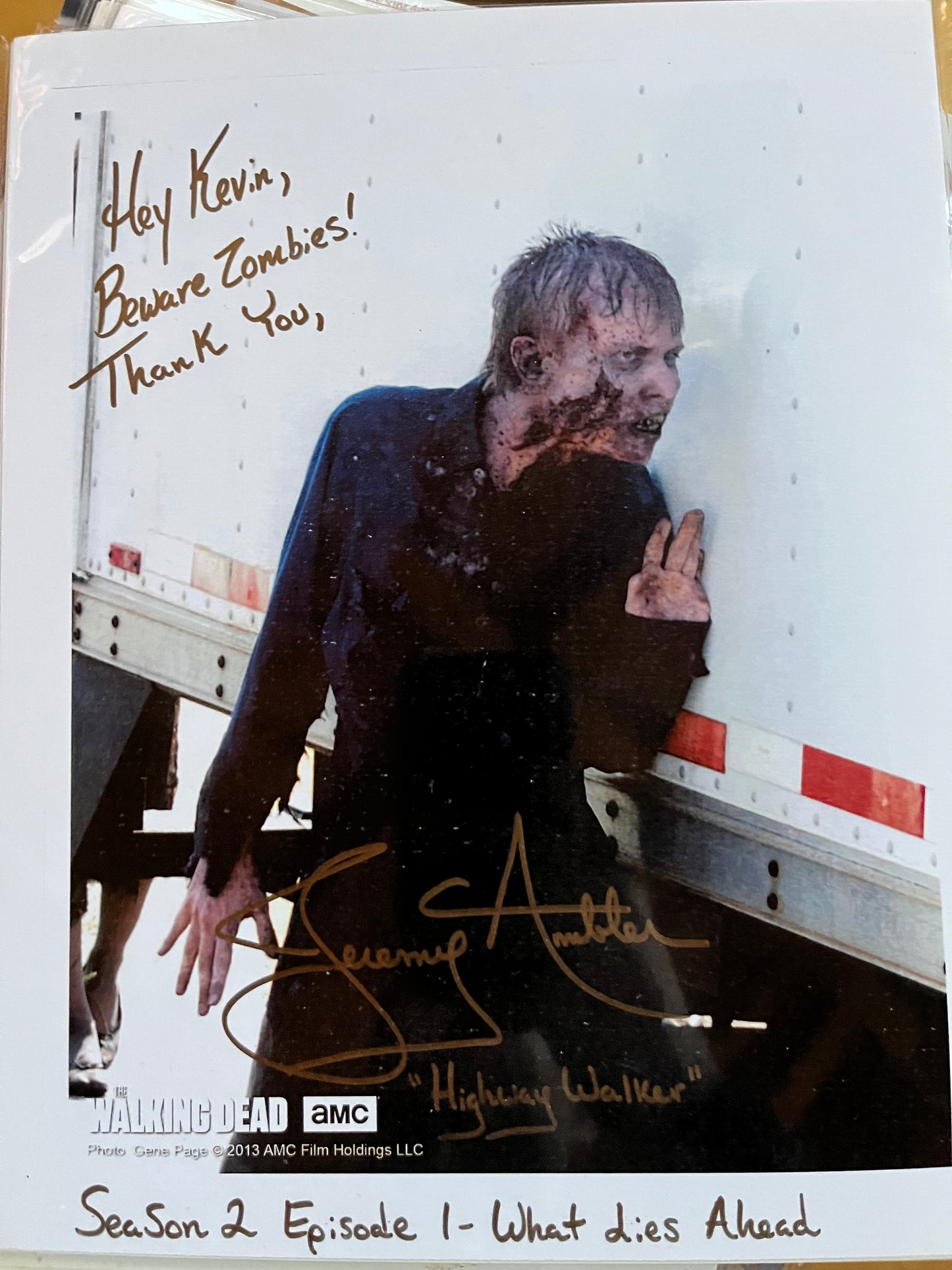 JEREMY AMBLER, zombie on The Walking Dead, autograph