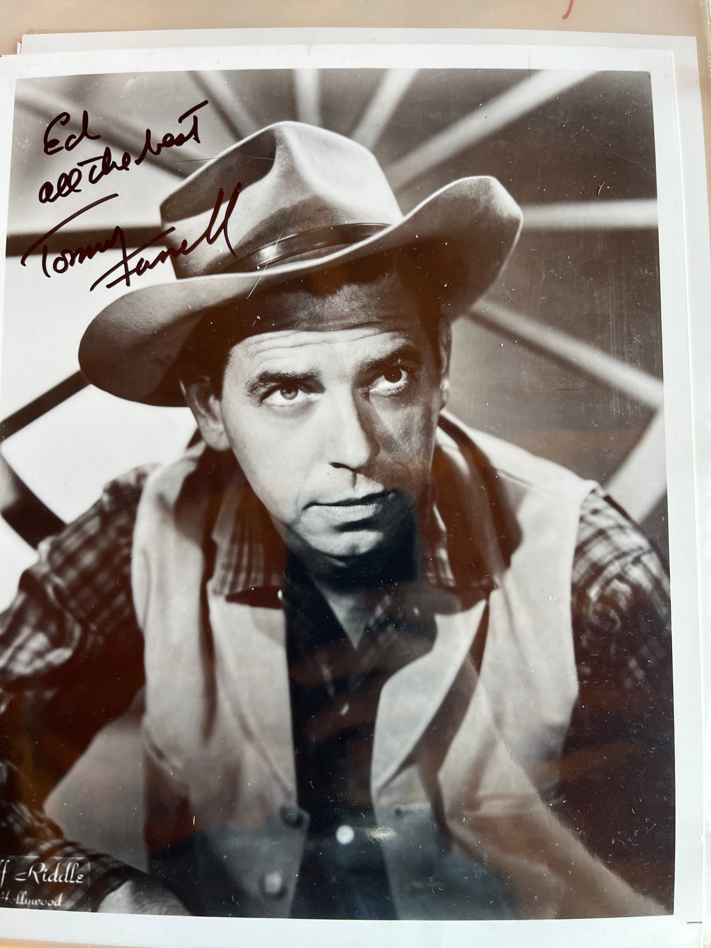 TOMMY FARRELL, character actor, autograph