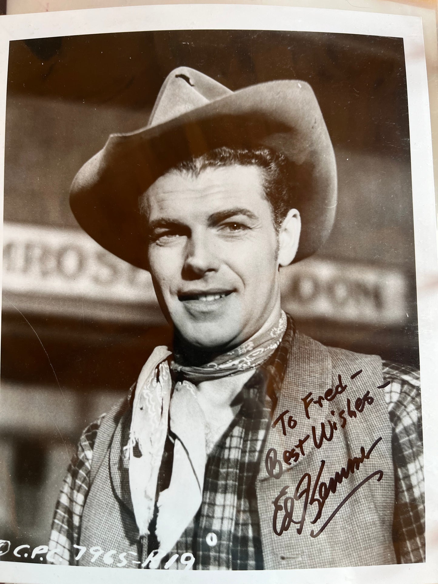 ED KEMMER, actor from SPACE PATROL, autograph