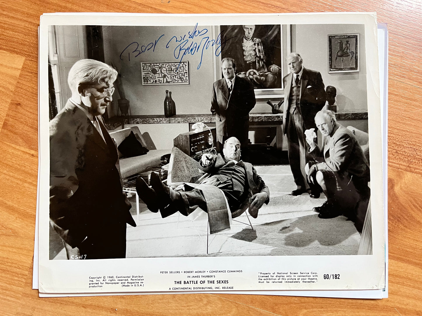 ROBERT MORLEY, British actor, THE AFRICAN QUEEN, autograph