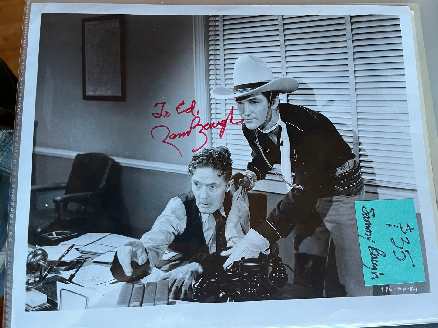 SAMMY BAUGH, football star and actor, autograph