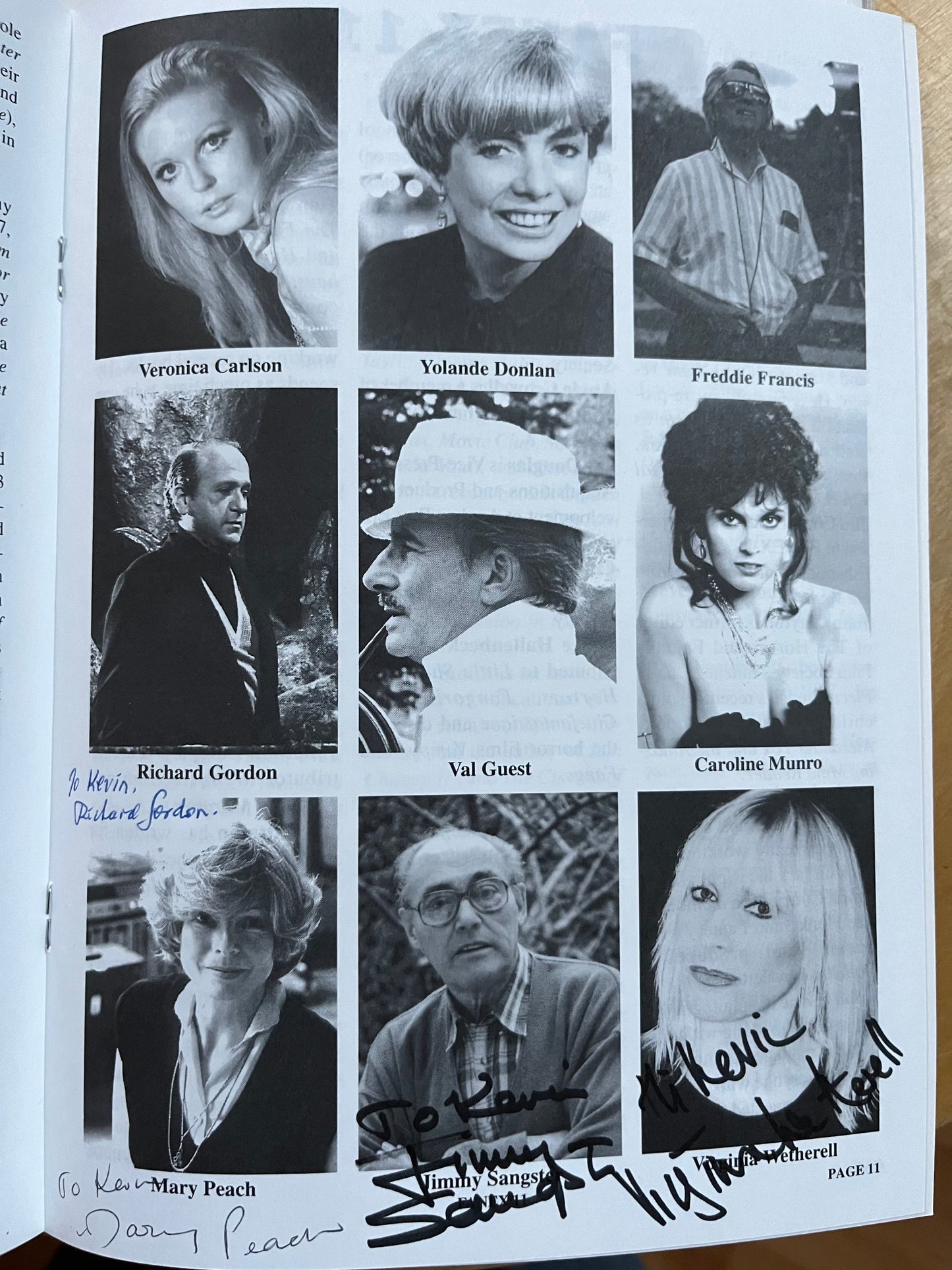 FANEX 11 Program, Virginia Wetherell, Hammer horror stars, four autographs!!