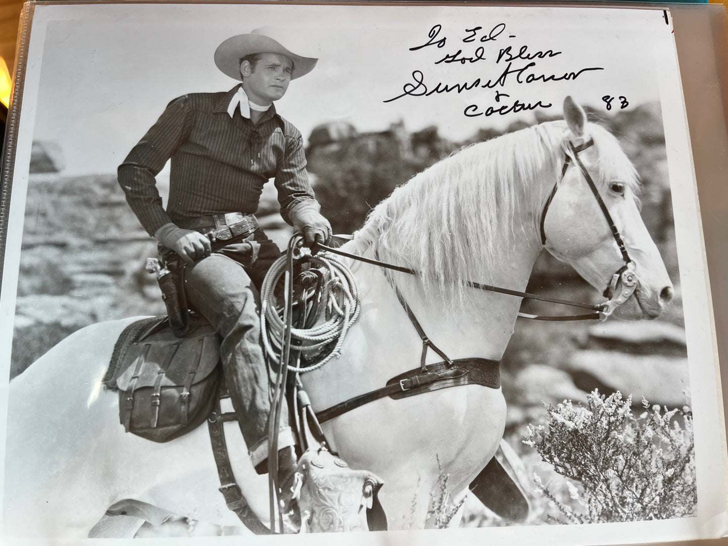 SUNSET CARSON, cowboy actor, autograph