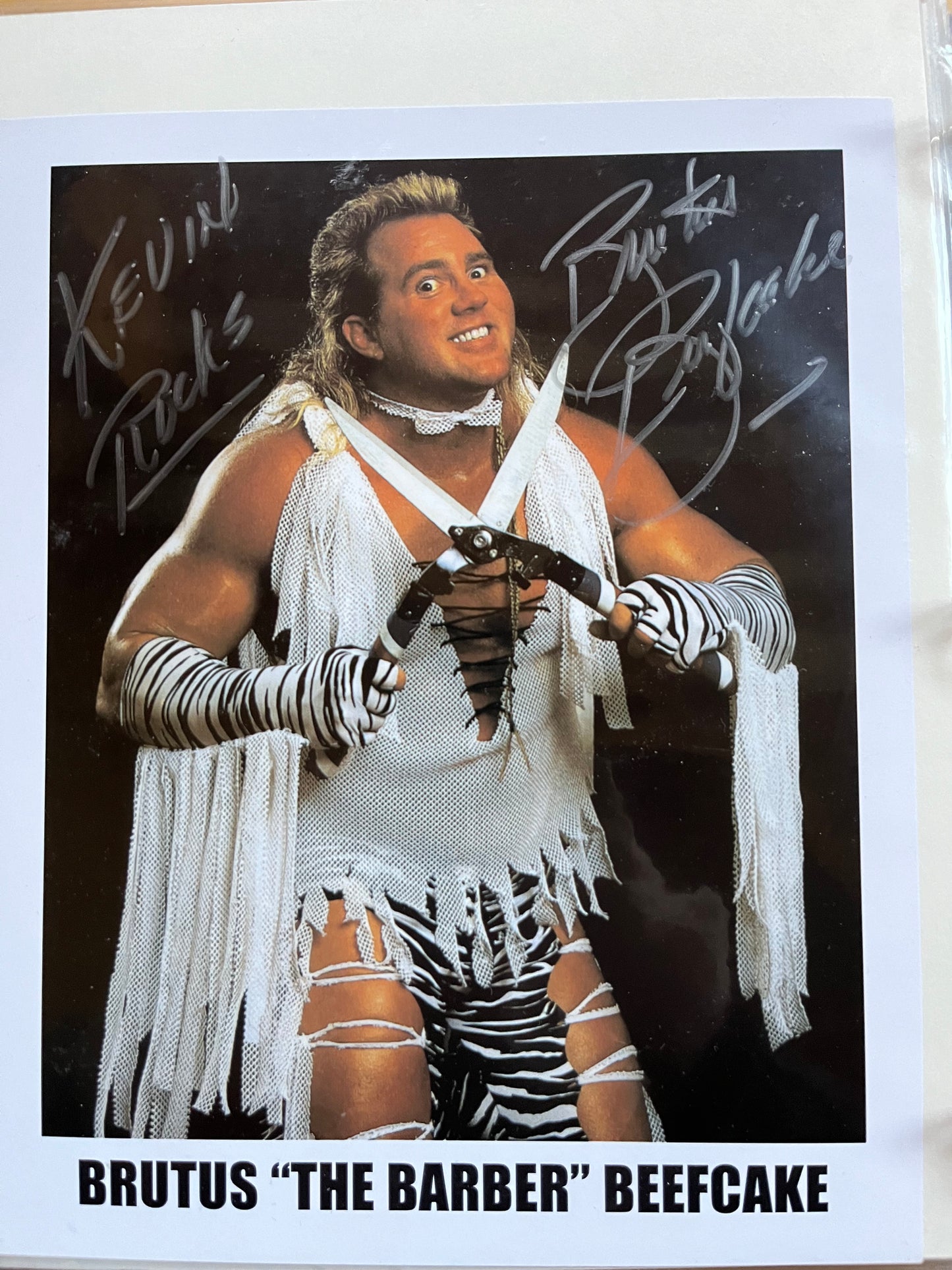 BRUTUS "THE BARBER" BEEFCAKE, autograph