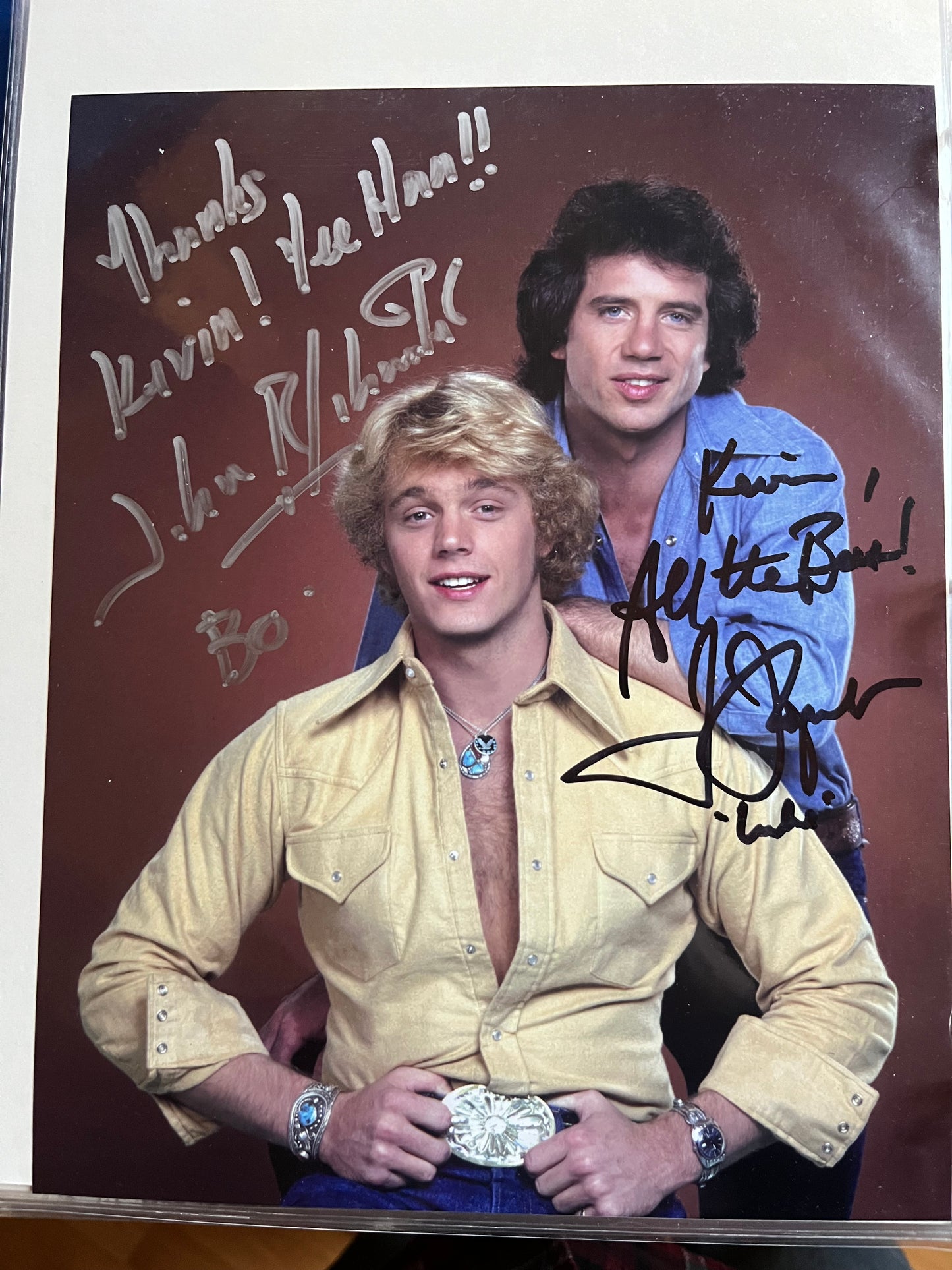 JOHN SCHNEIDER and TOM WOPAT, Dukes of Hazzard, autograph