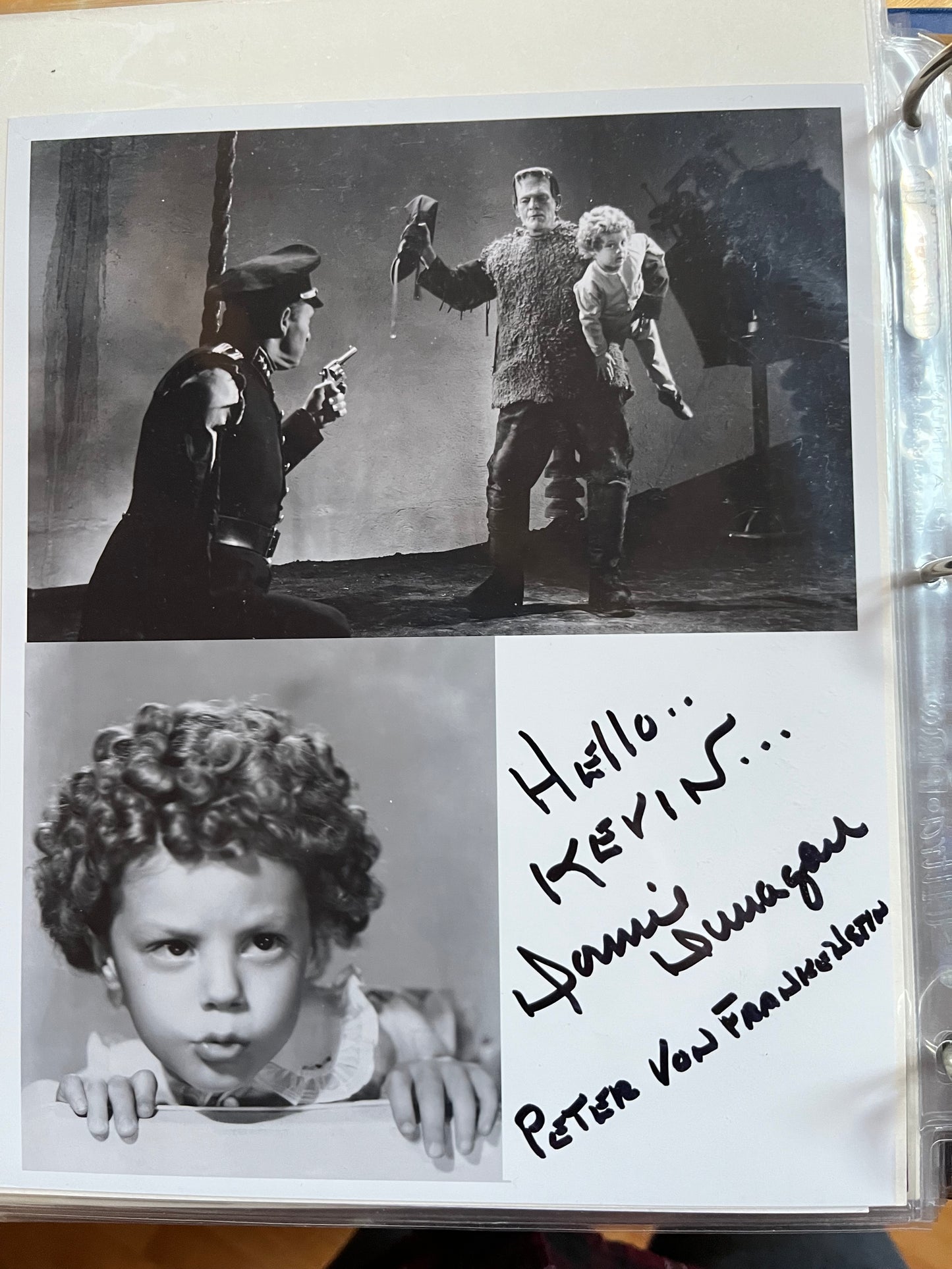 DONNIE DUNAGAN, Son of Frankenstein (1939), autograph