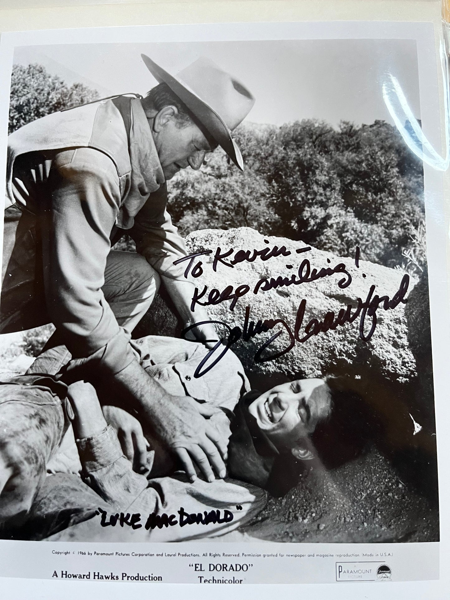 JOHNNY CRAWFORD, El Dorado, autograph