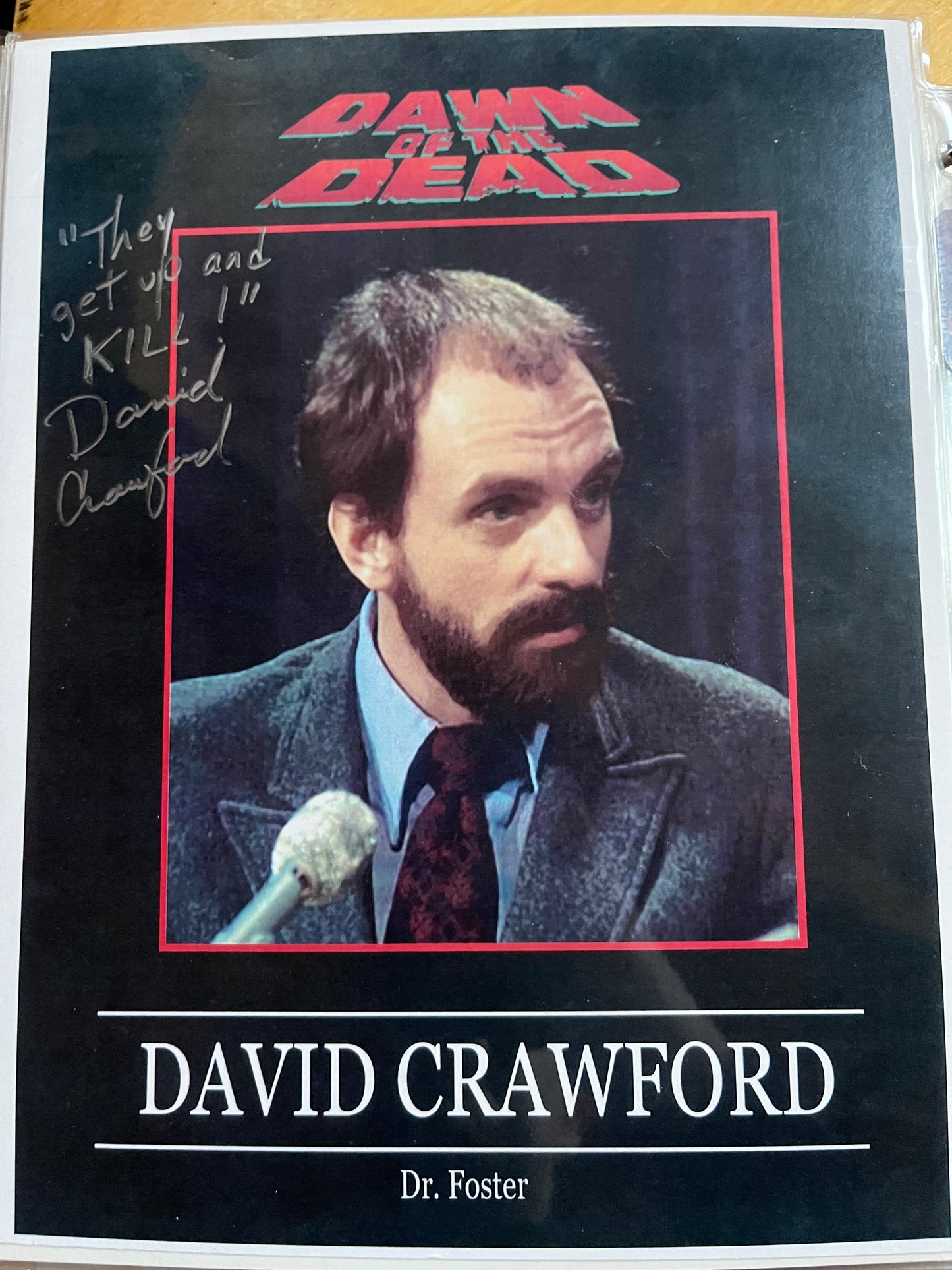 DAVID CRAWFORD, Dawn of the Dead, autograph