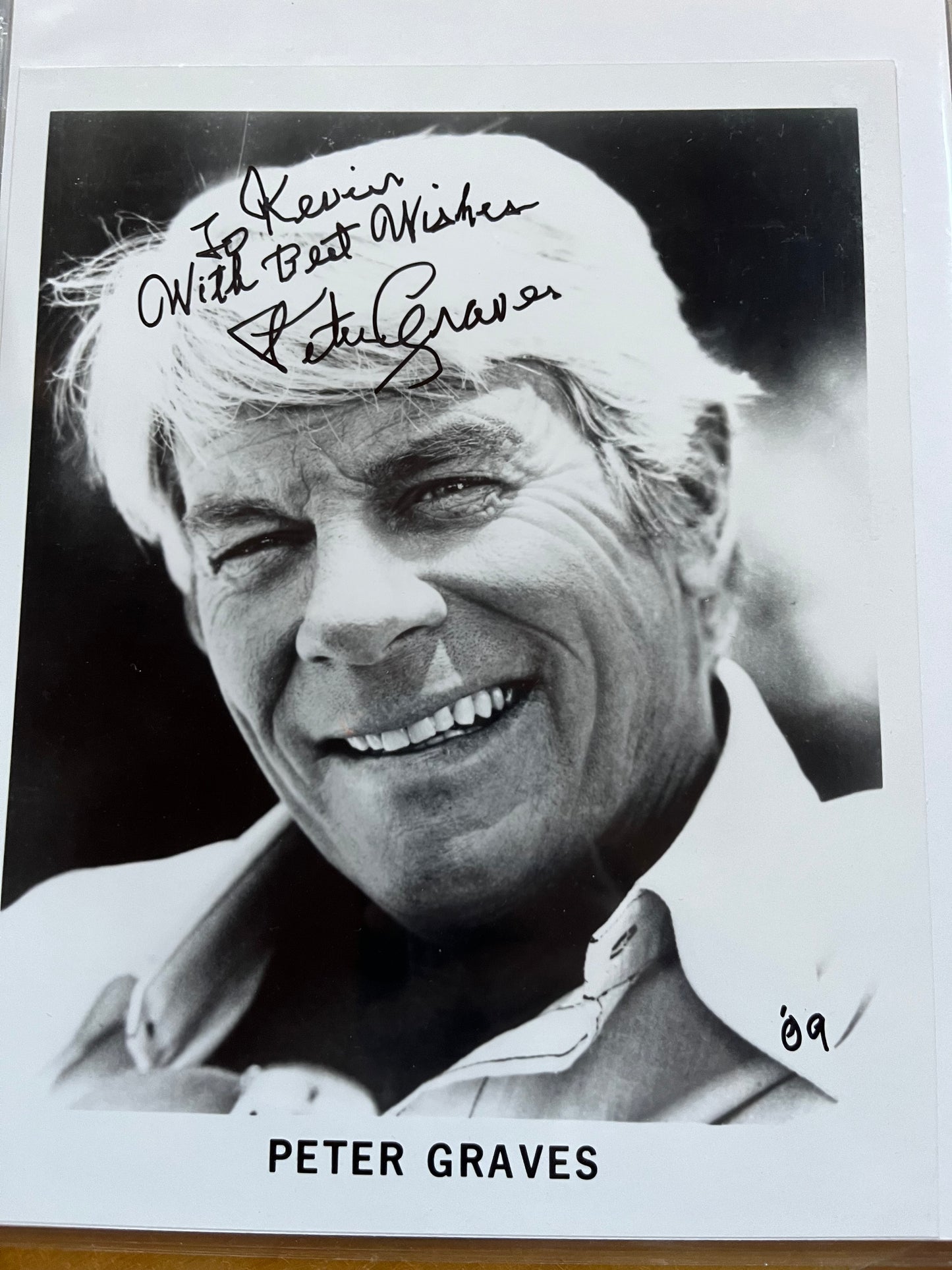 PETER GRAVES, Airplane, Mission Impossible, autograph