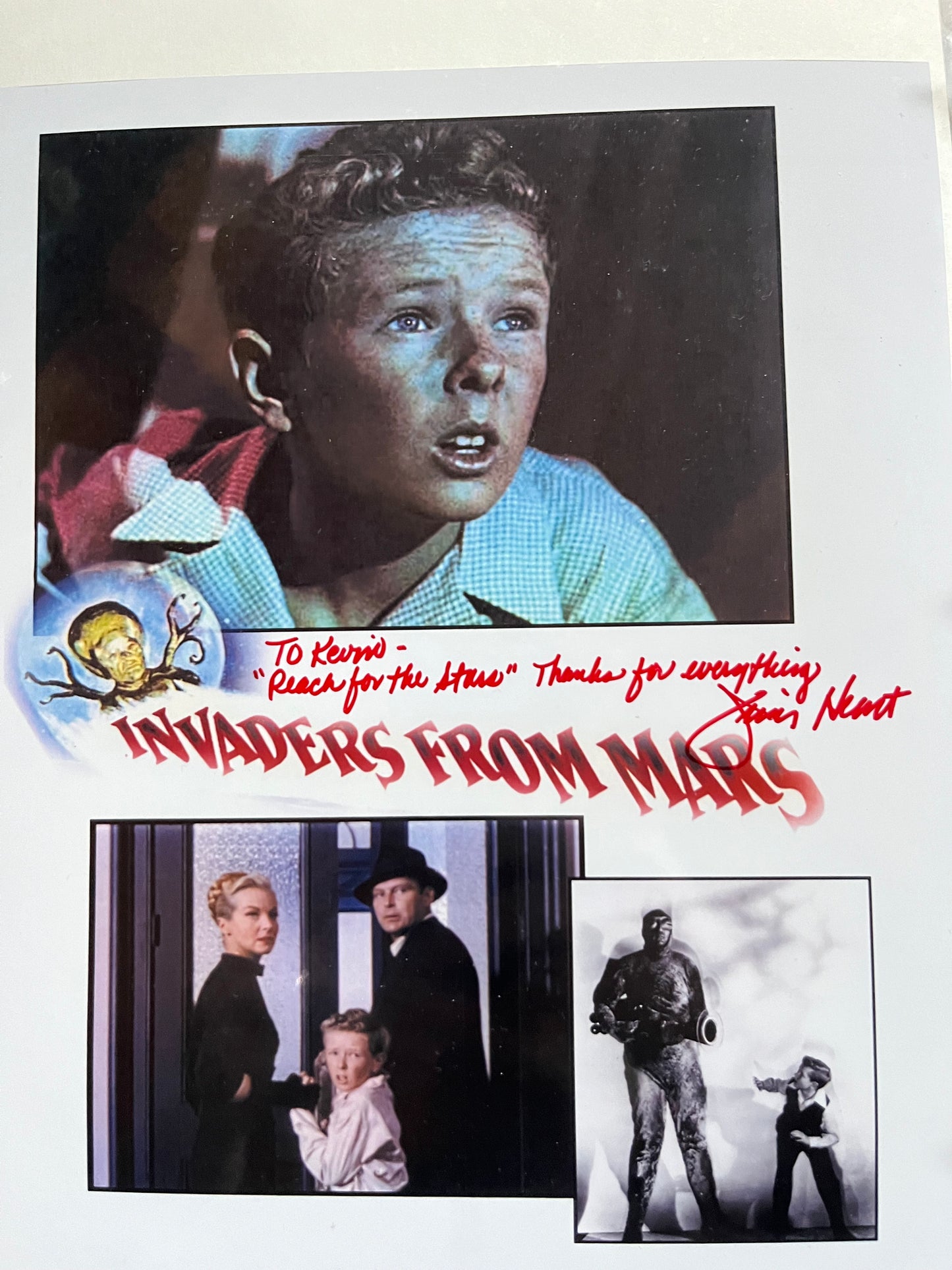 JIMMY HUNT, Invaders from Mars (1953), autograph
