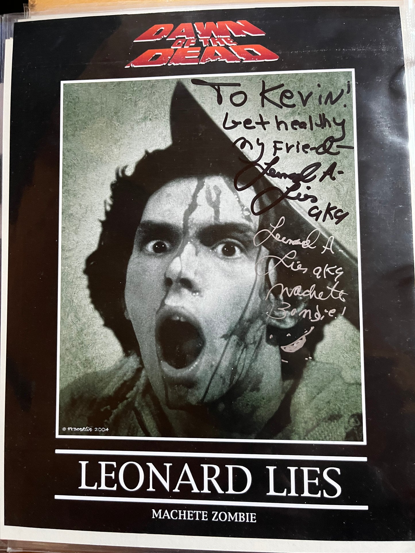 LEONARD LIES, Dawn of the Dead, autograph