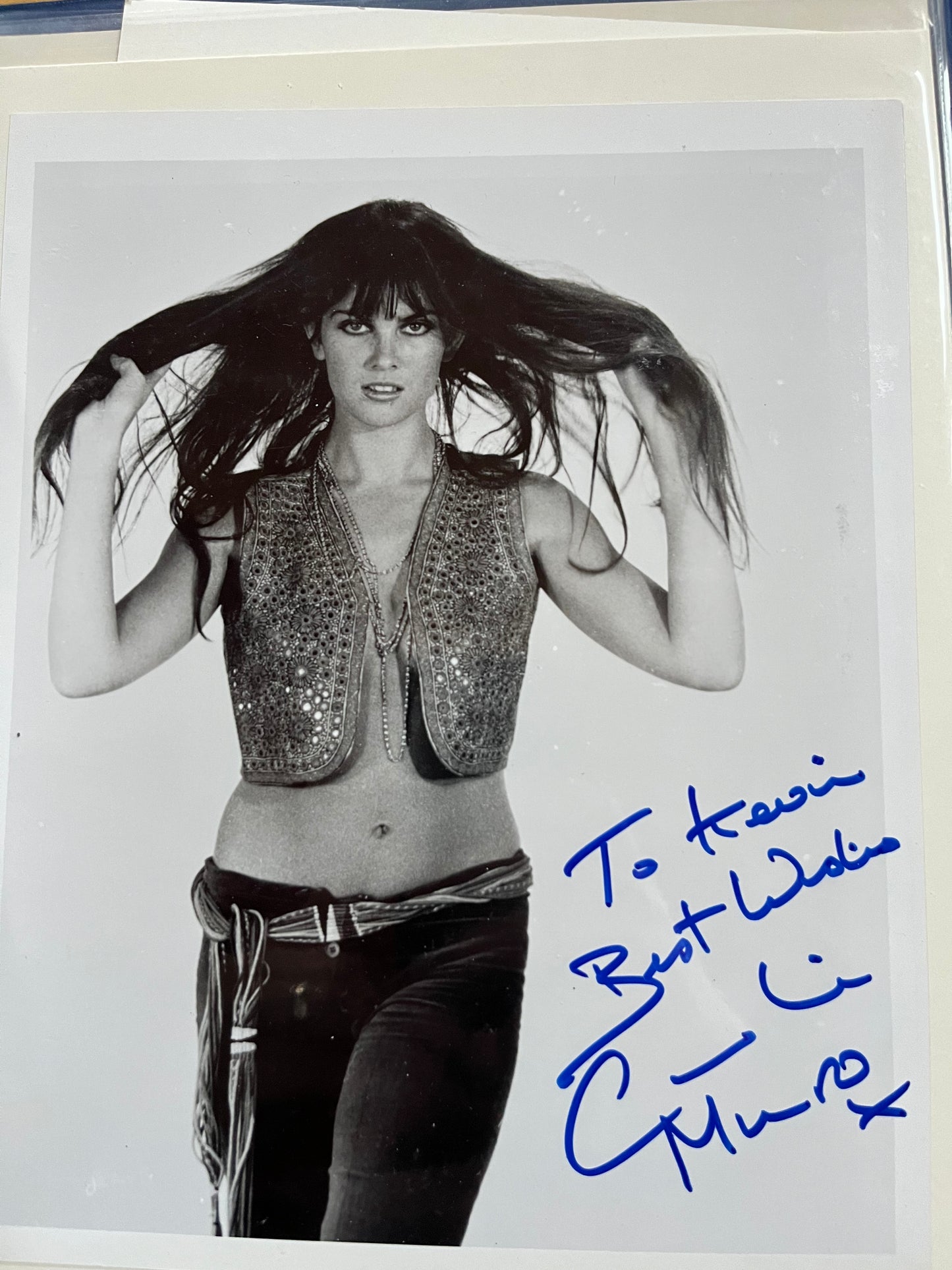 CAROLINE MUNRO, Hammer horror actress, 007 Bond girl, autograph