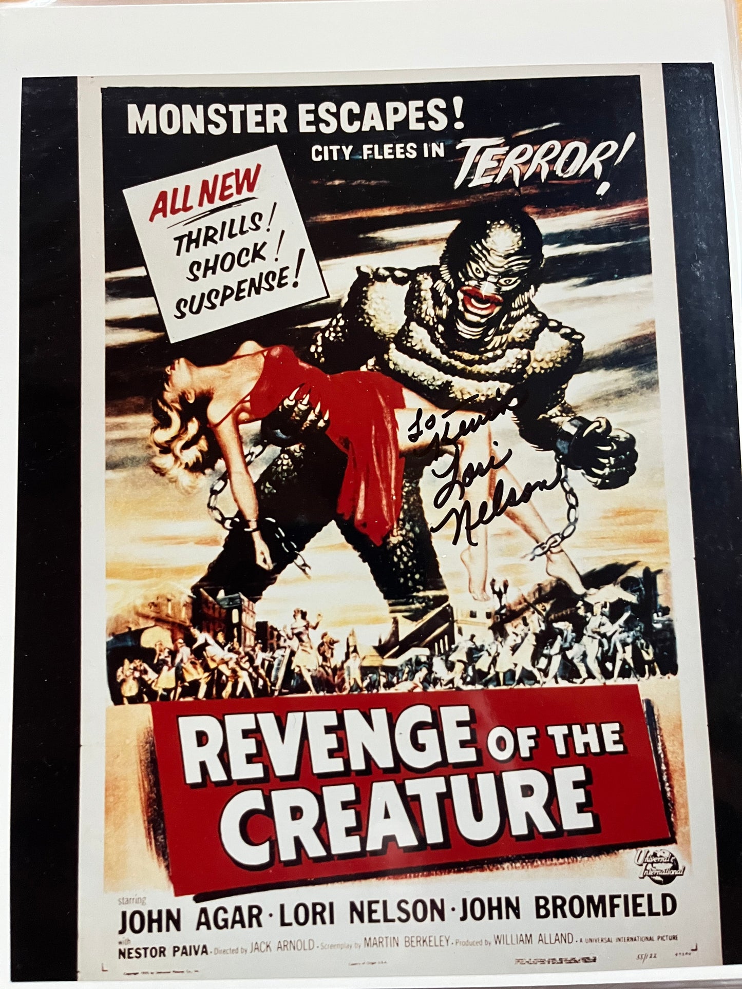 LORI NELSON, Revenge of the Creature, autograph