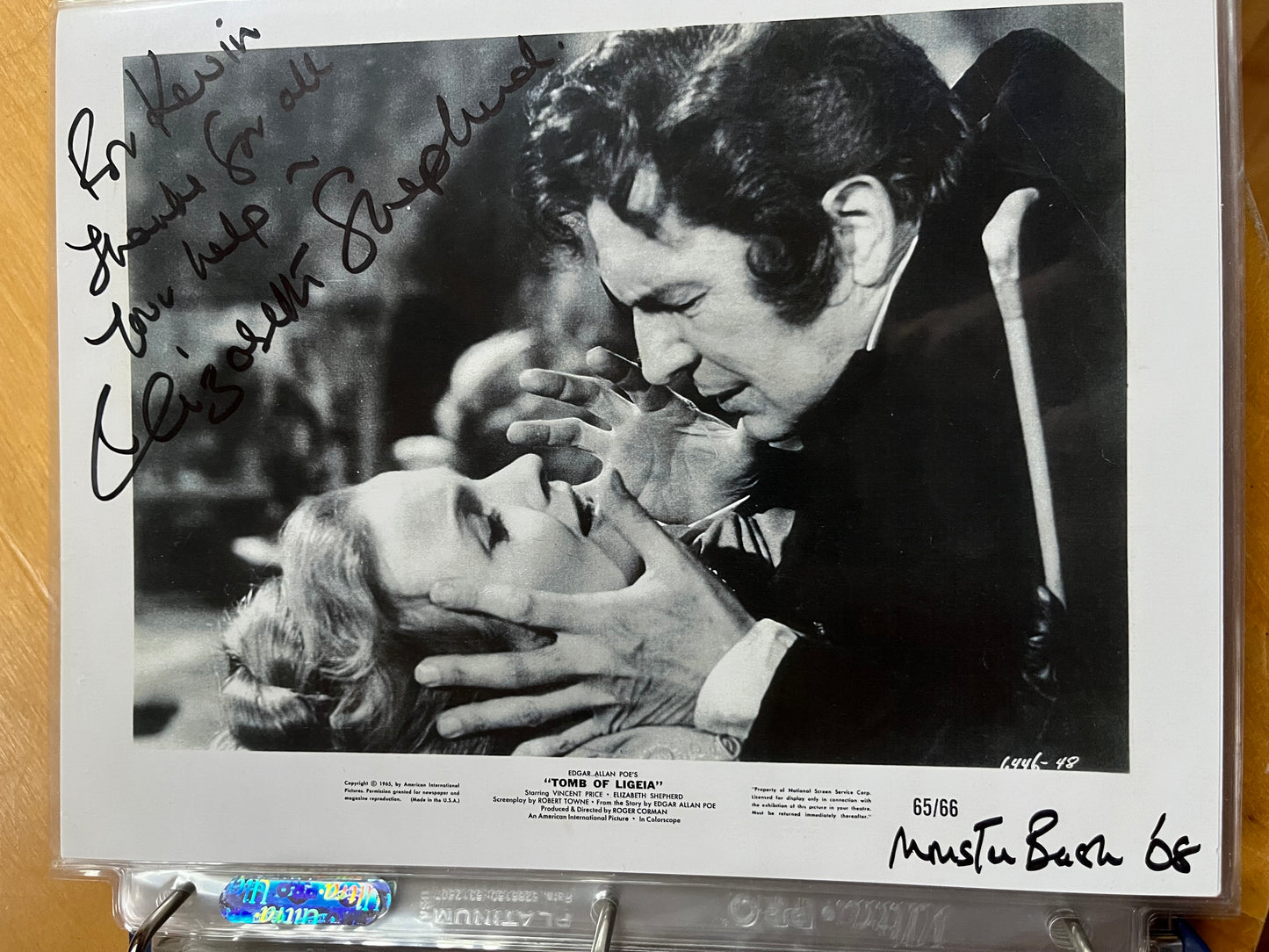 ELIZABETH SHEPHERD, Tomb of Ligeia, autograph