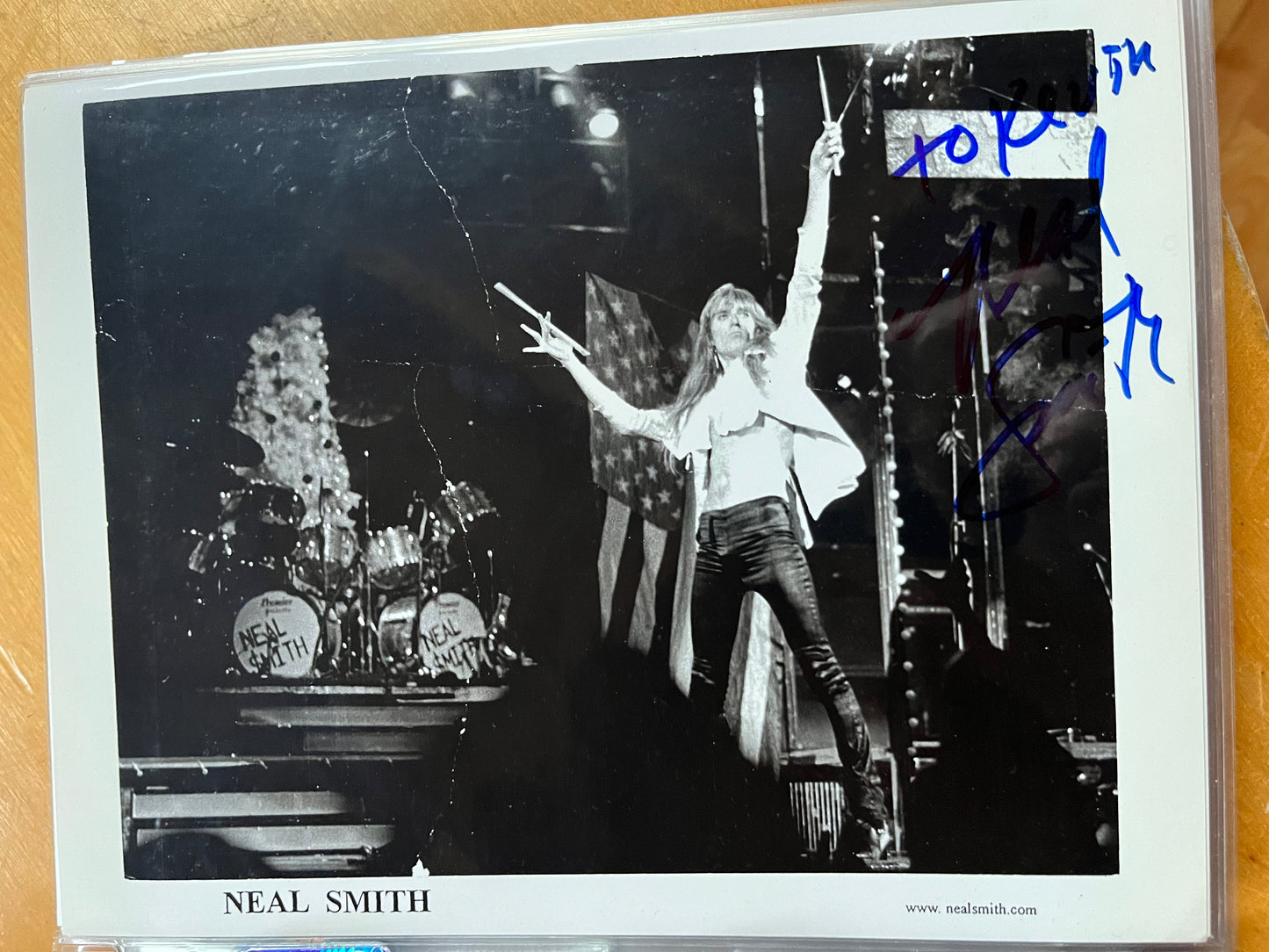NEAL SMITH, drummer for Alice Cooper, autograph