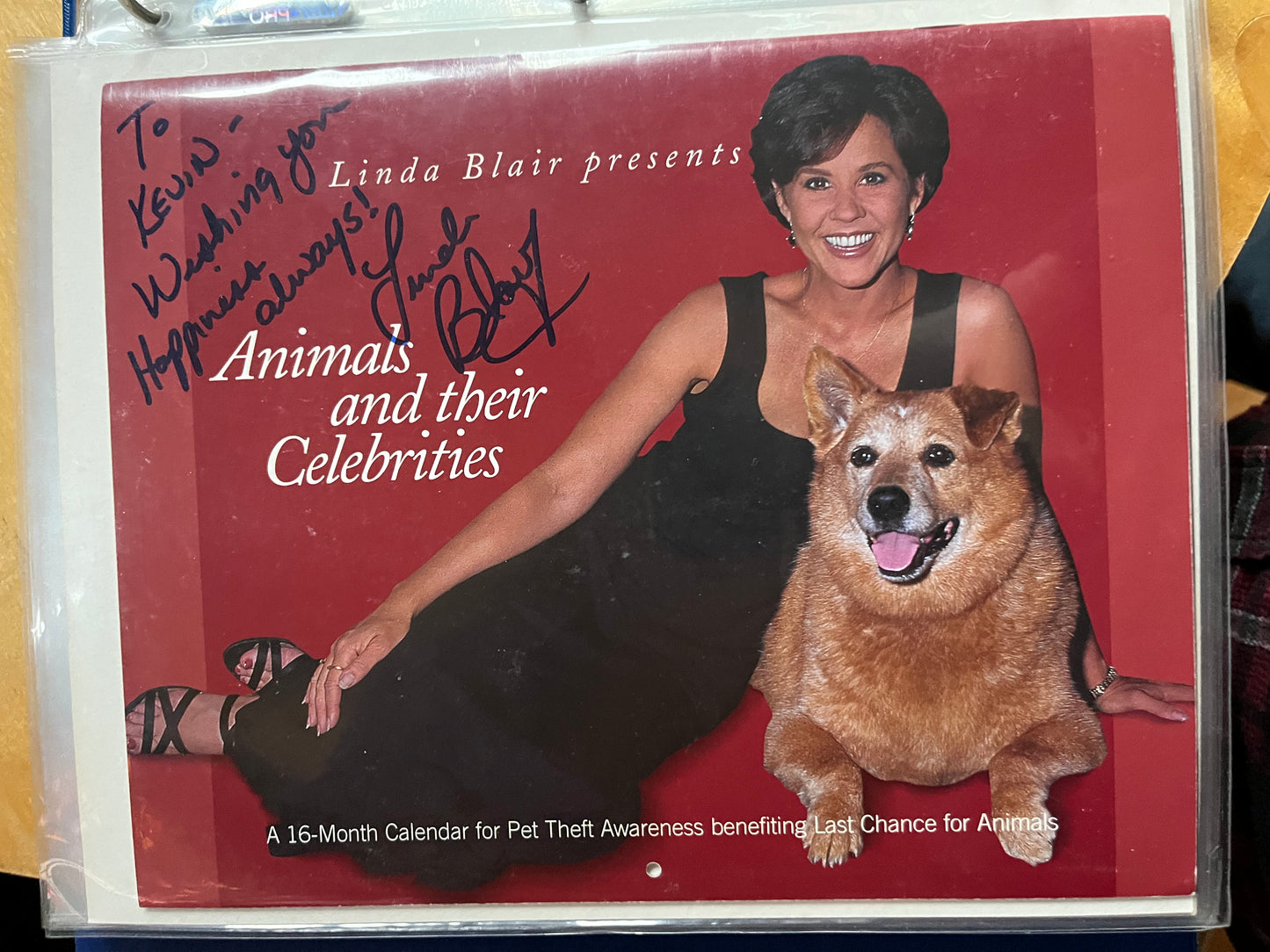 LINDA BLAIR, actress from The Exorcist, calendar, autograph