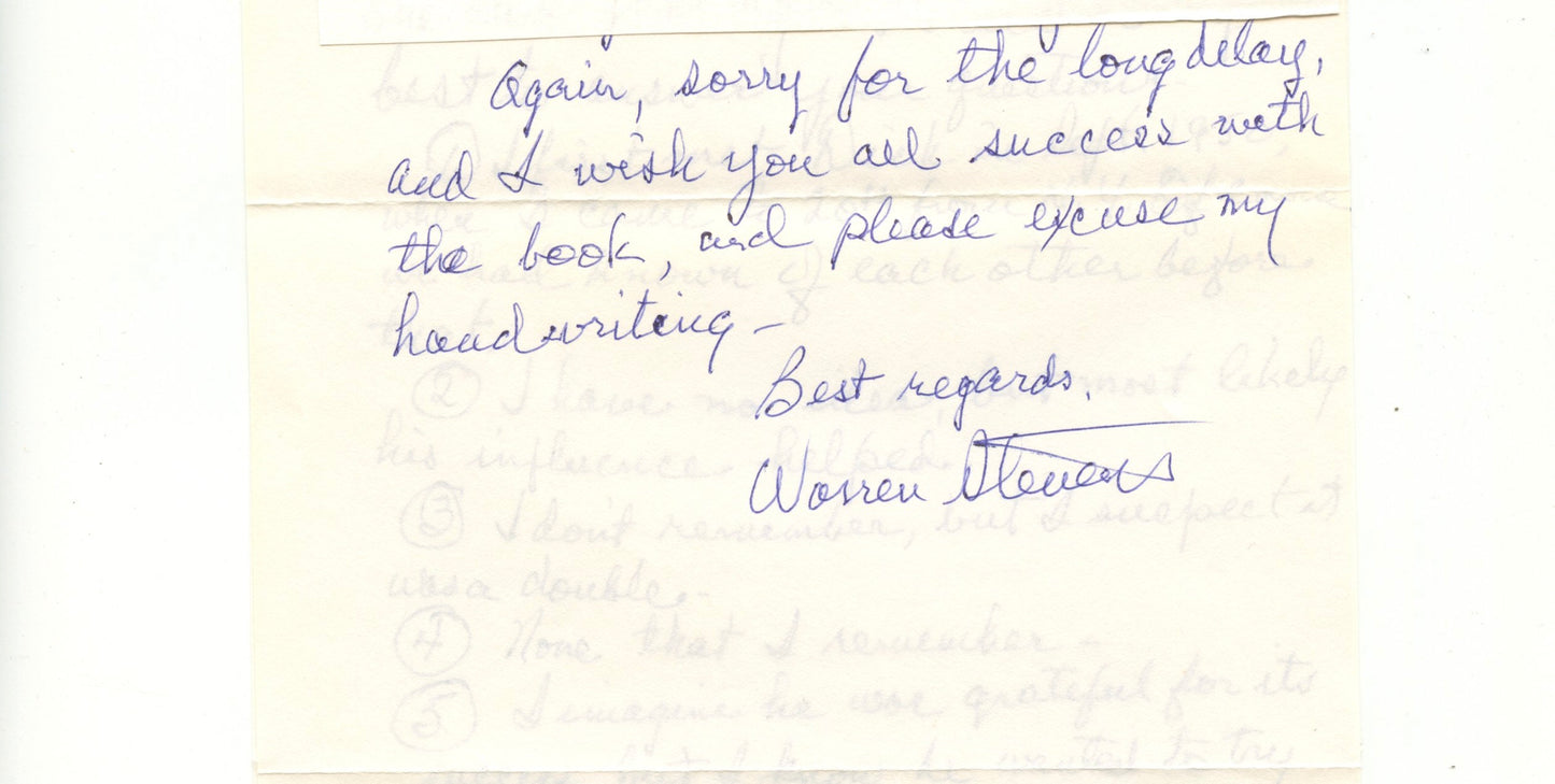 Warren Stevens, character actor for television (autograph)