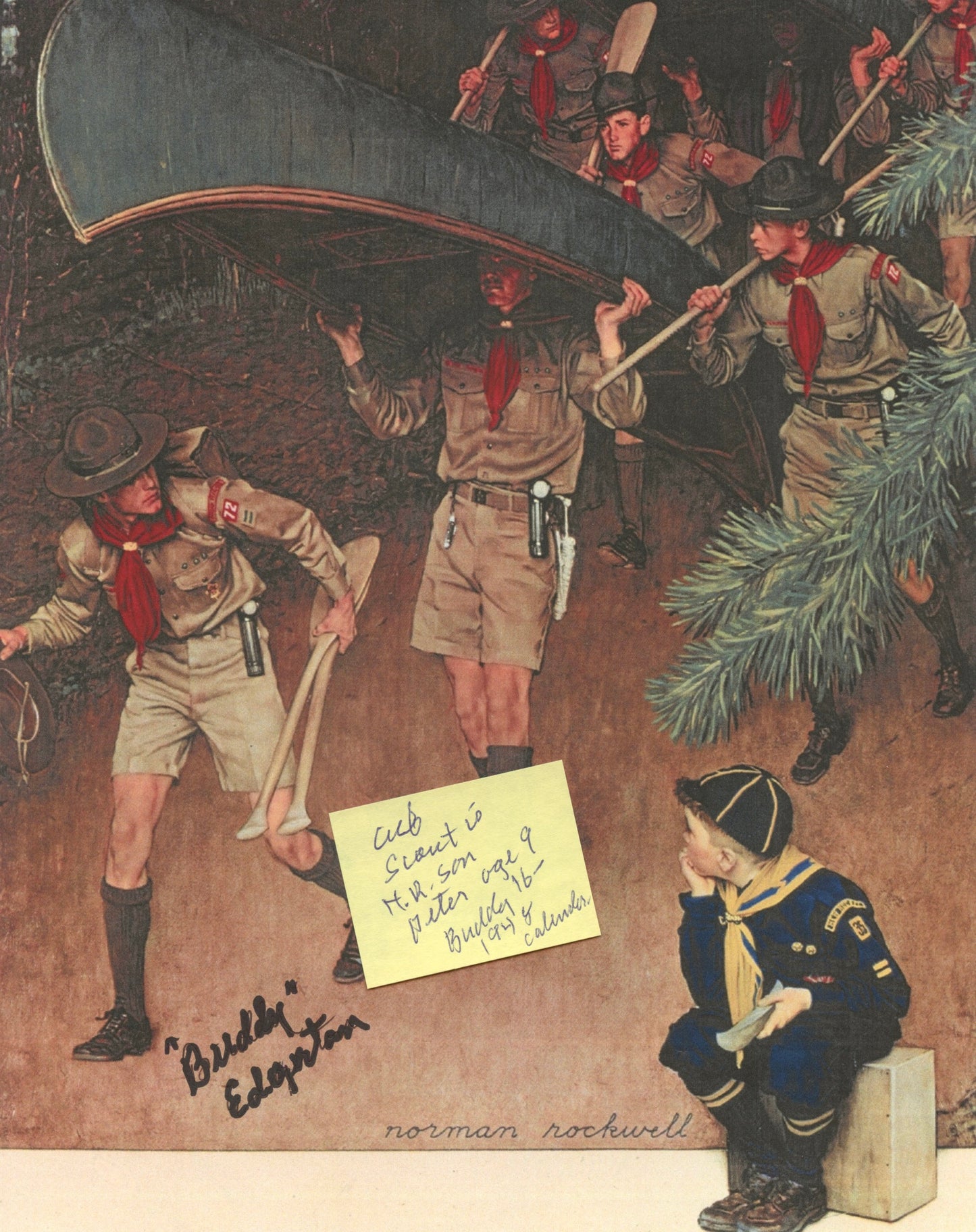 JAMES "BUDDY" EDGERTON, model for Norman Rockwell's paintings (autographed)