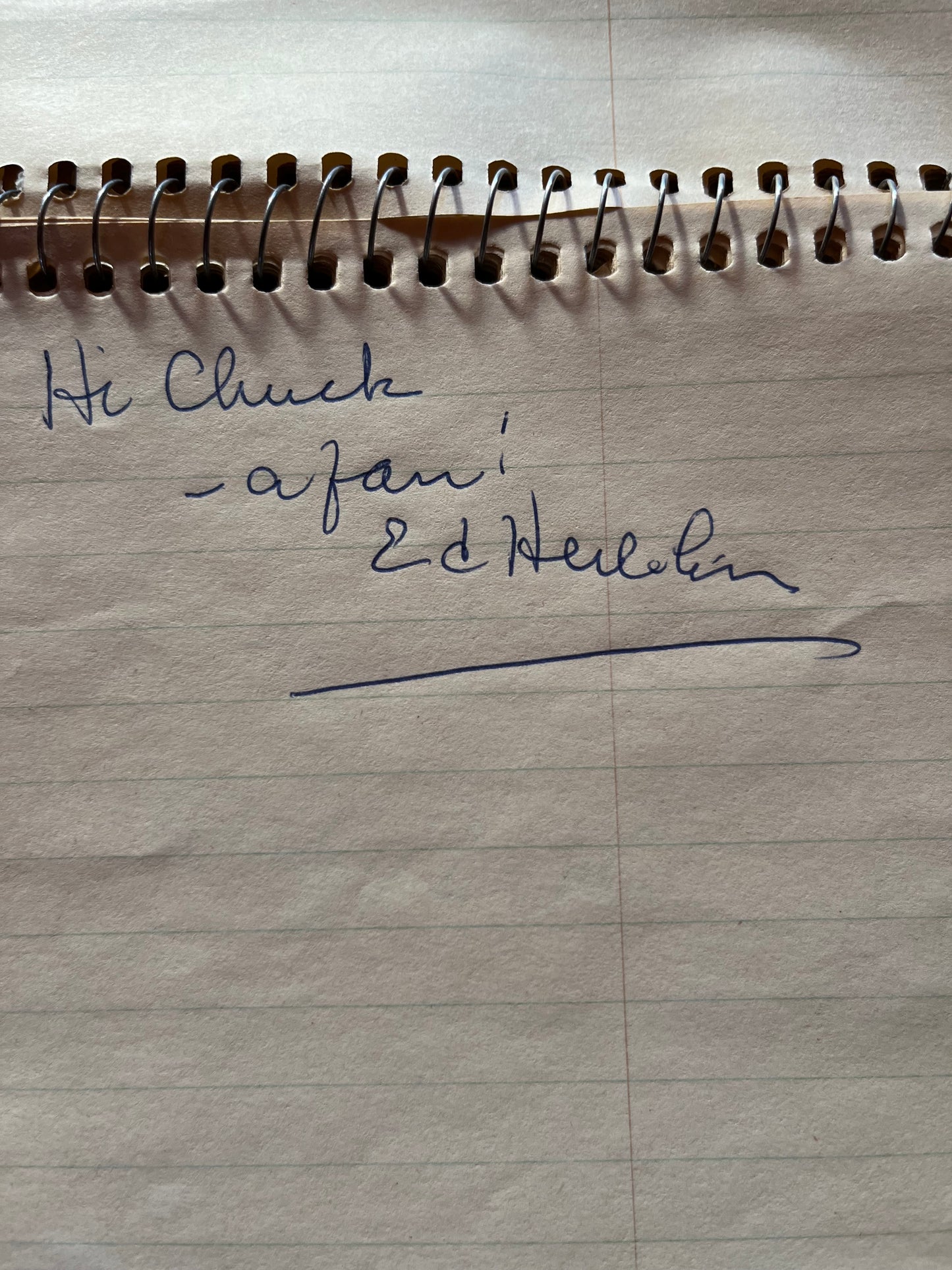 ED HERLIHY, old-time radio announcer (autograph)