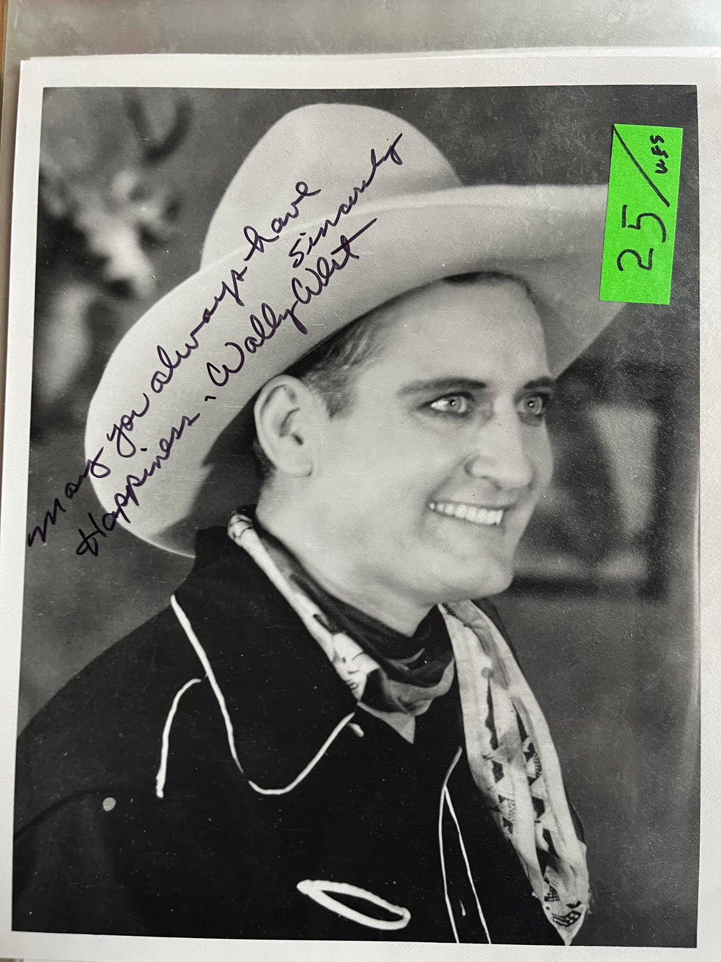 WALLY WEST, cowboy star, autograph