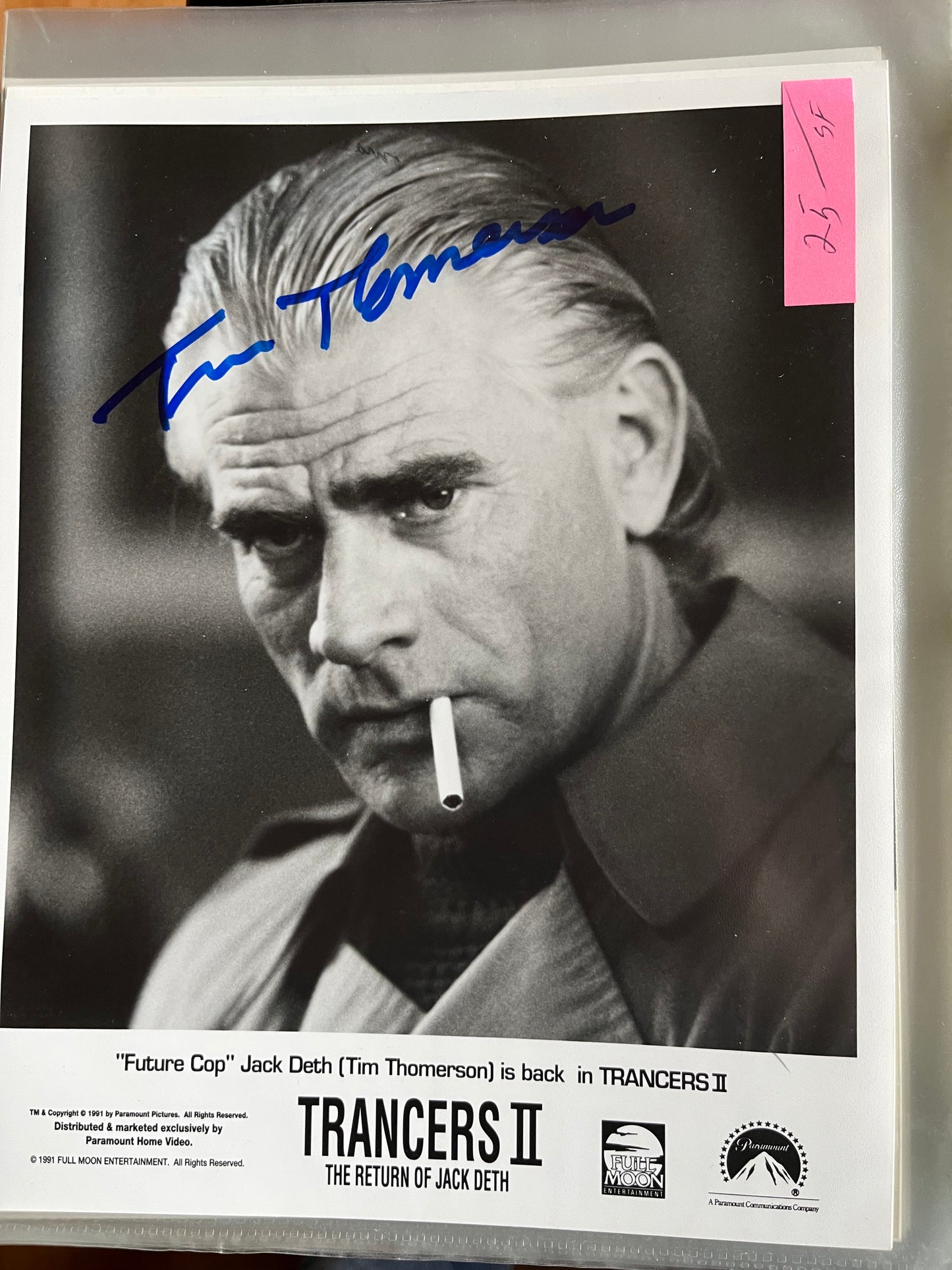 TIM THOMERSON, Trancers II, autograph