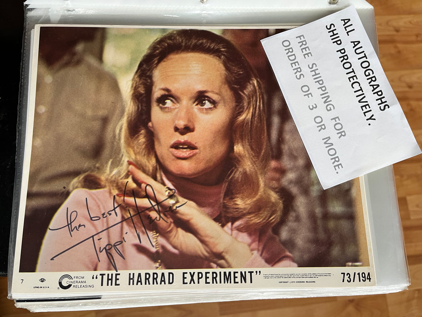 TIPPI HEDREN, The Birds, Marnie, autograph