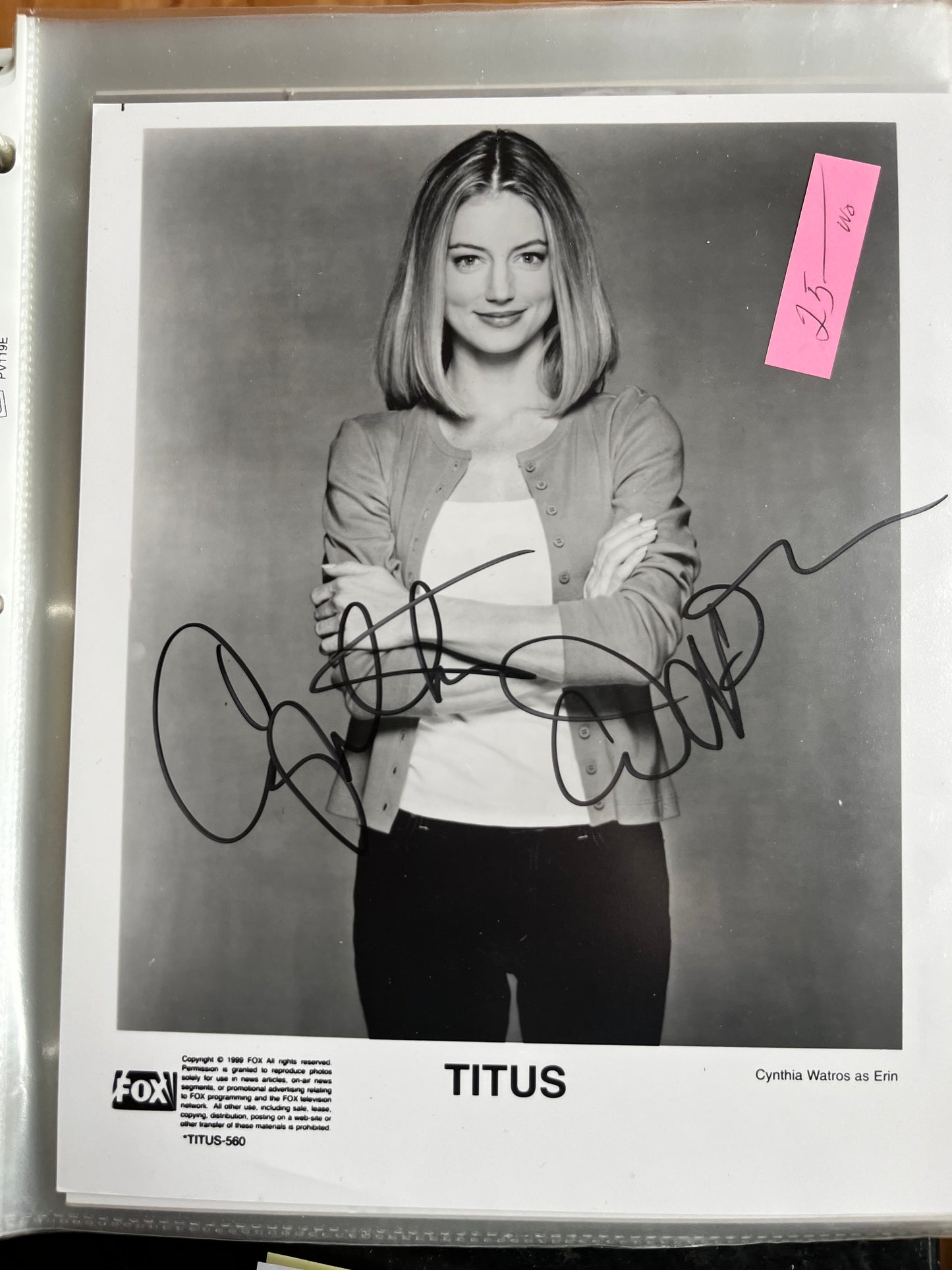 CYNTHIA WATROS, autograph