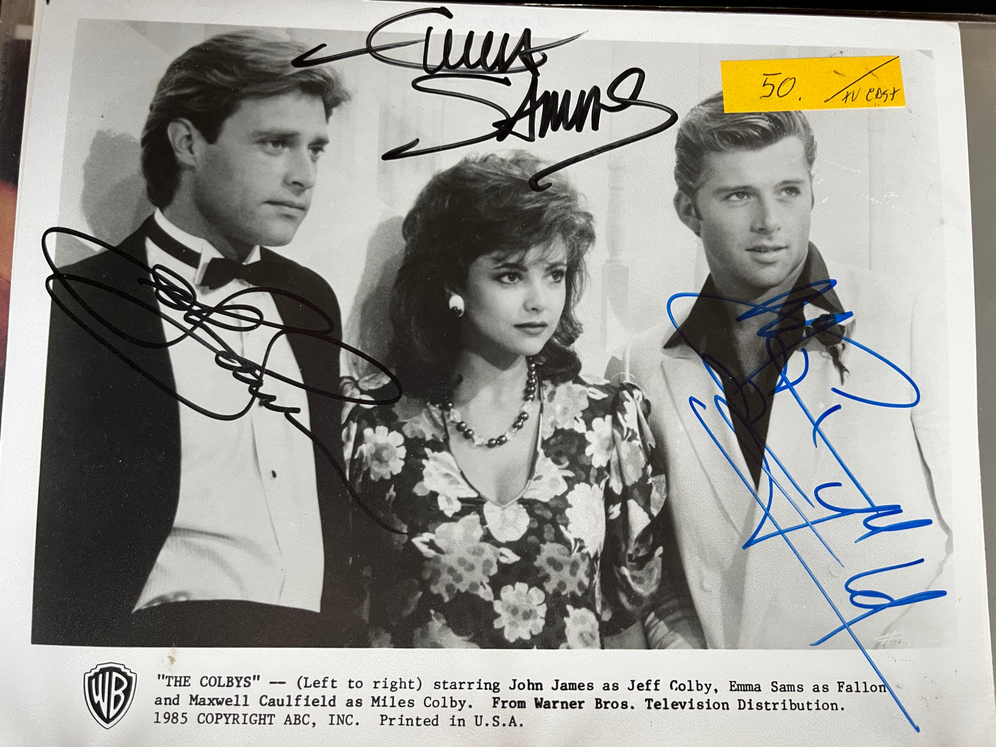 THE COLBYS, TV cast photo, atuograph