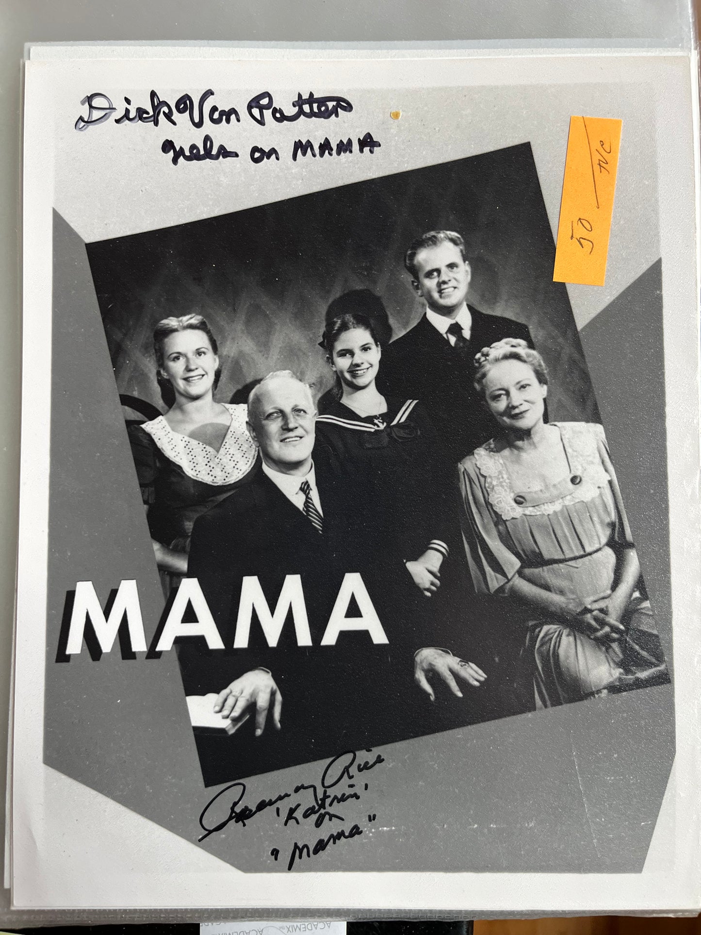 I REMEMBER MAMA, TV cast photo, autographs
