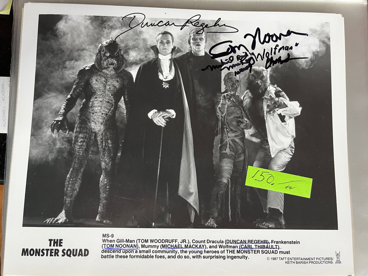 THE MONSTER SQUAD, cast photo, autographs