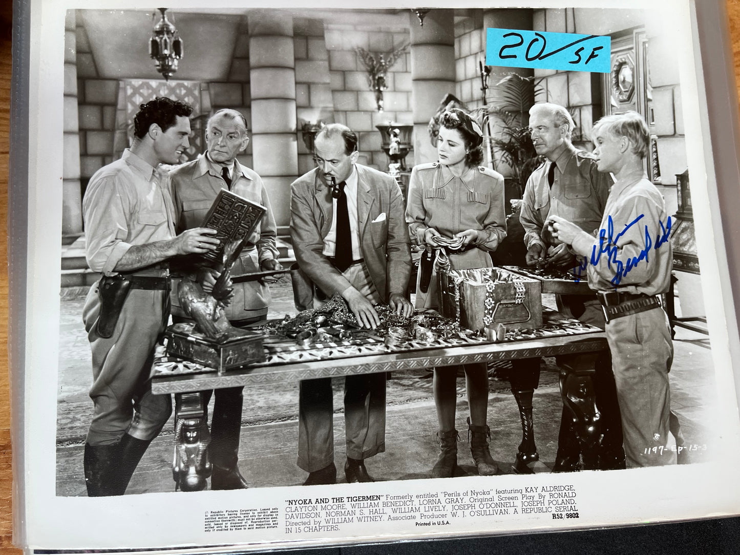 WILLIAM BENEDICT, Nyoka and the Tigermen, autograph