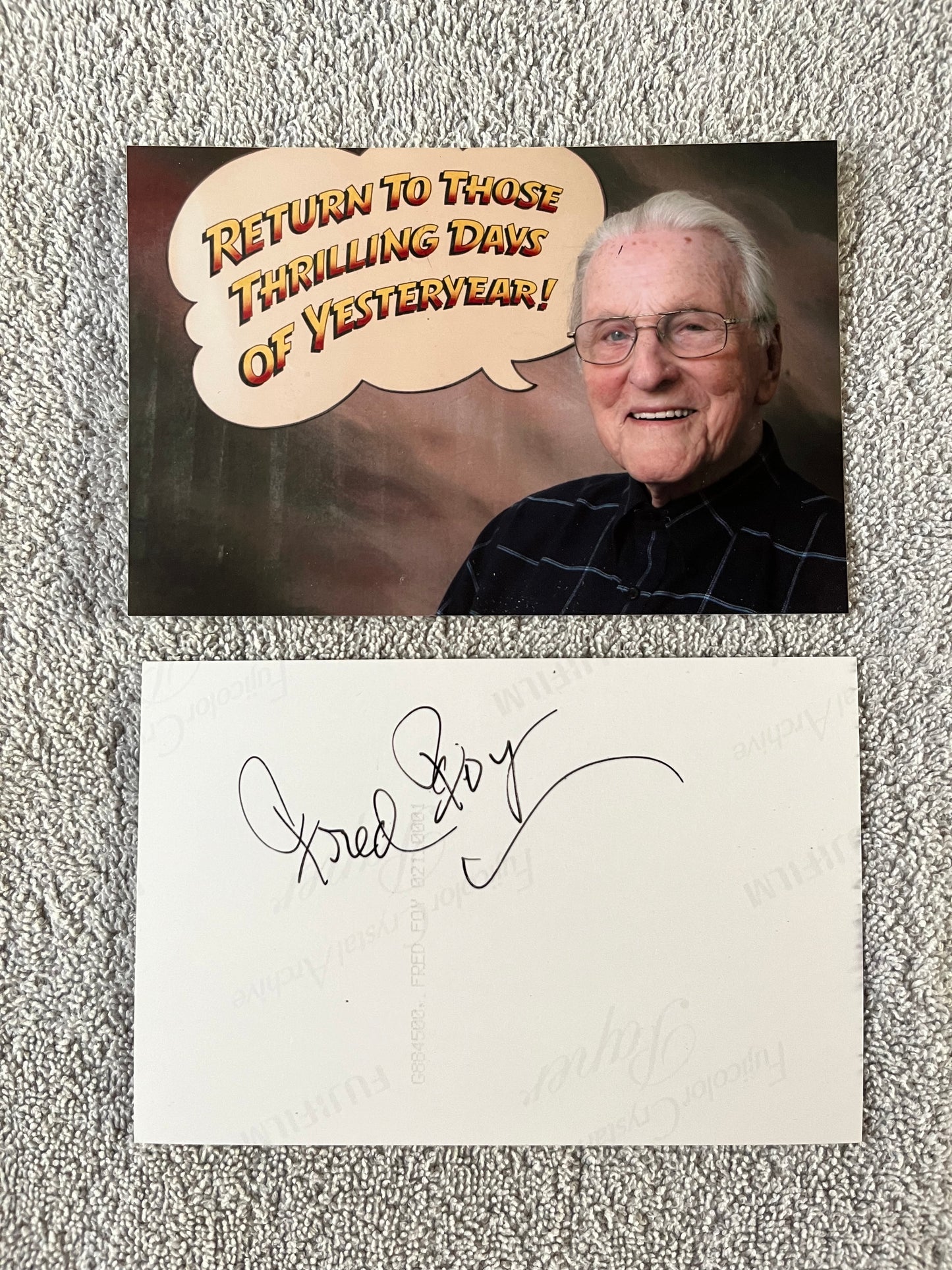 FRED FOY Autograph, announcer for THE LONE RANGER