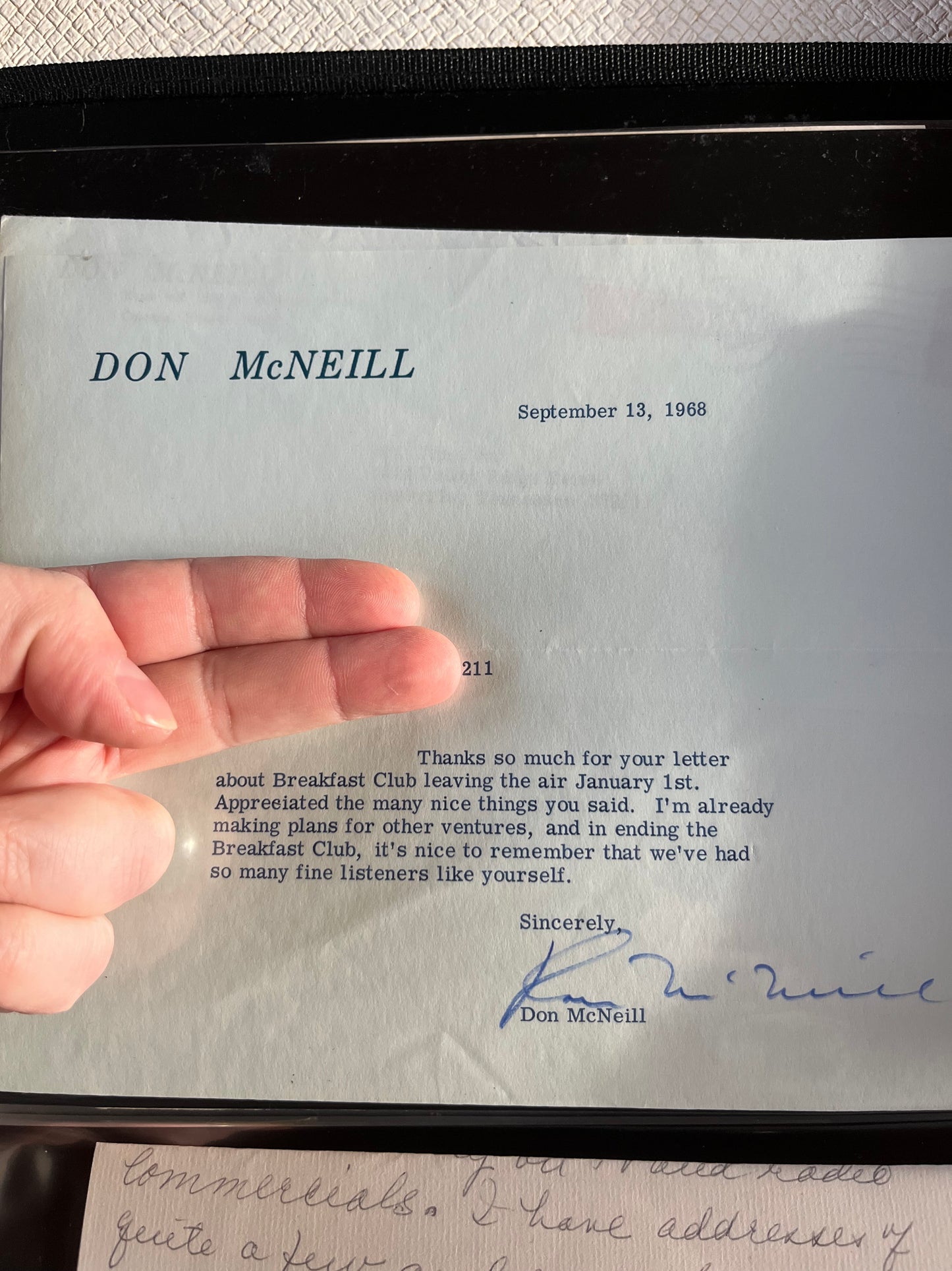 DON McNEILL from THE BREAKFAST CLUB (autograph)