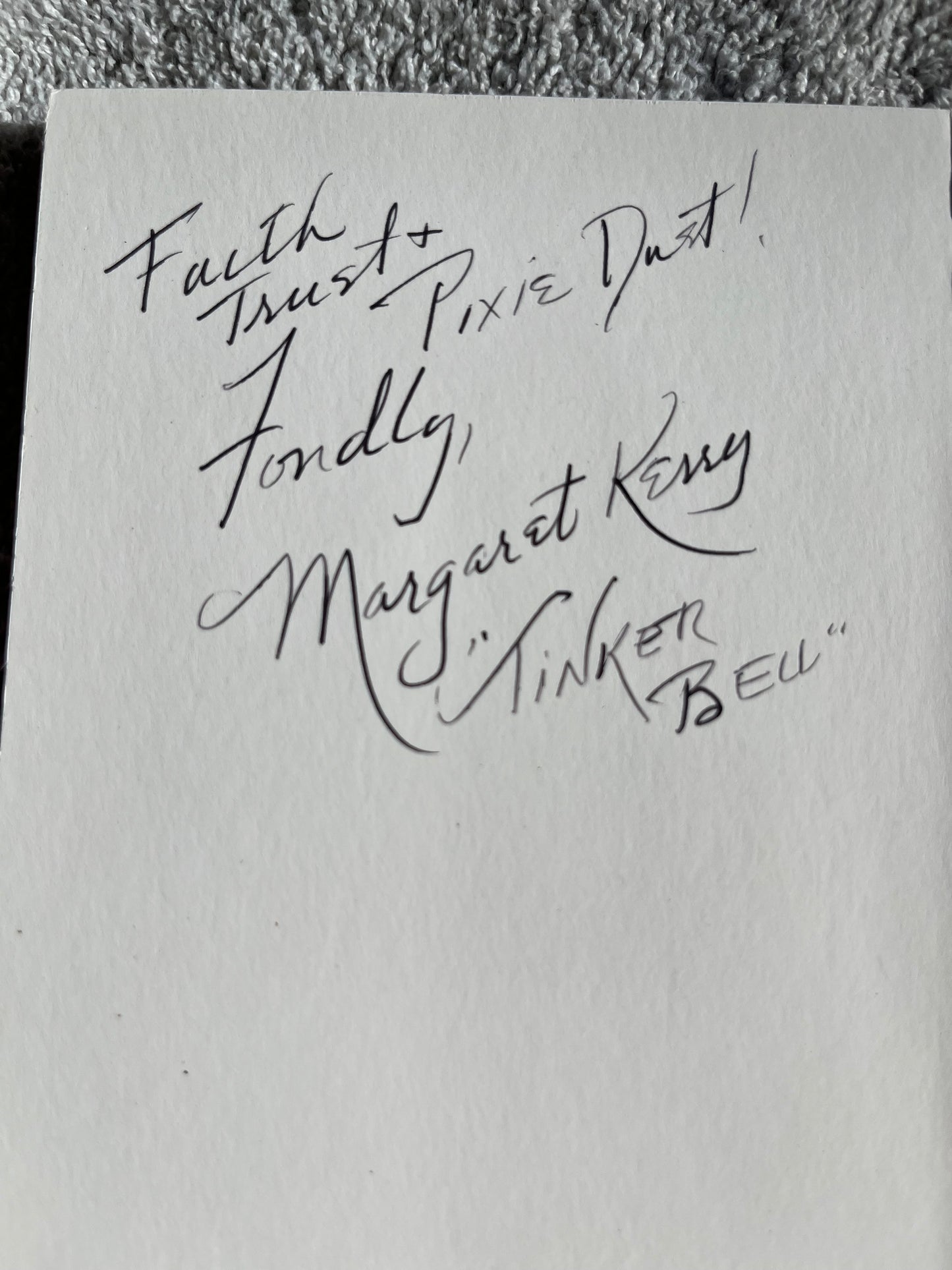 Margaret Kerry, the model for Disney's TINKERBELL (autograph)