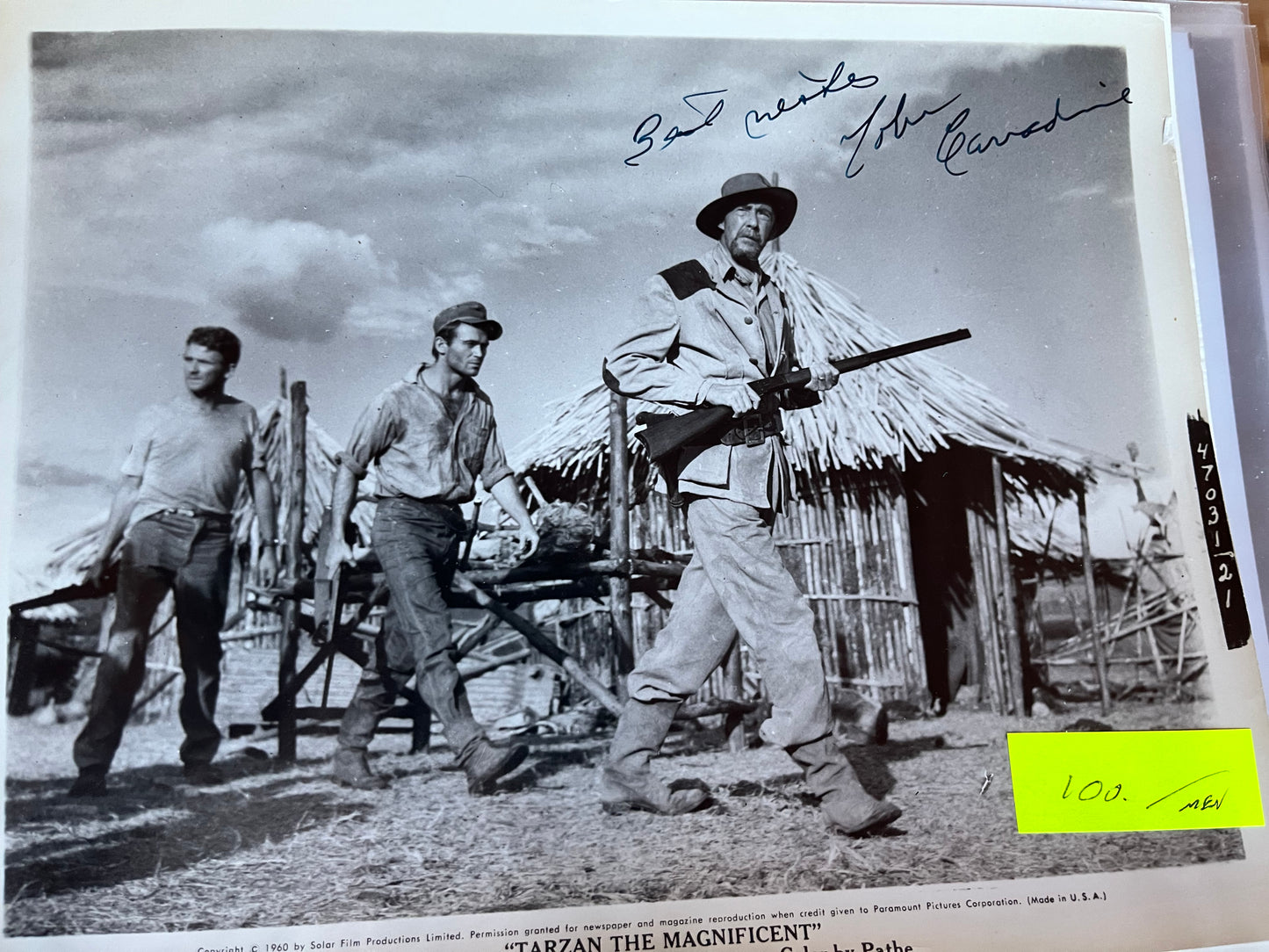 JOHN CARRADINE, autograph