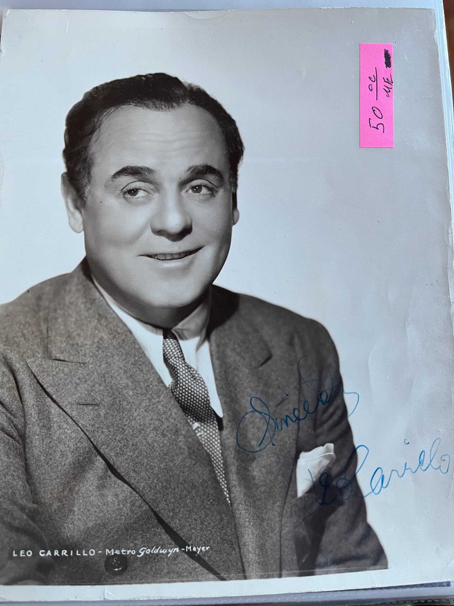 LEO CARRILLO, autograph
