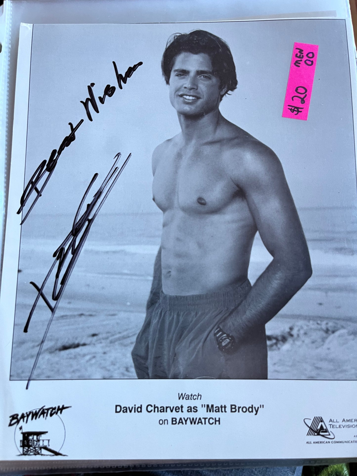 DAVID CHARVET, Baywatch, autograph
