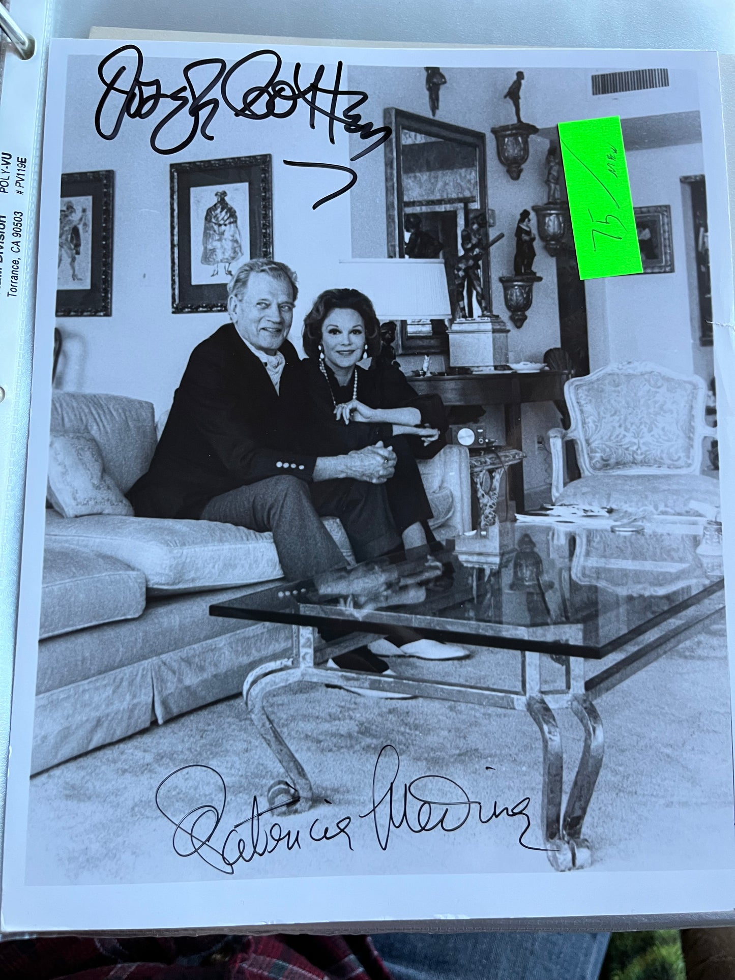 JOSEPH COTTEN and PATRICIA MEDINA, two autographs