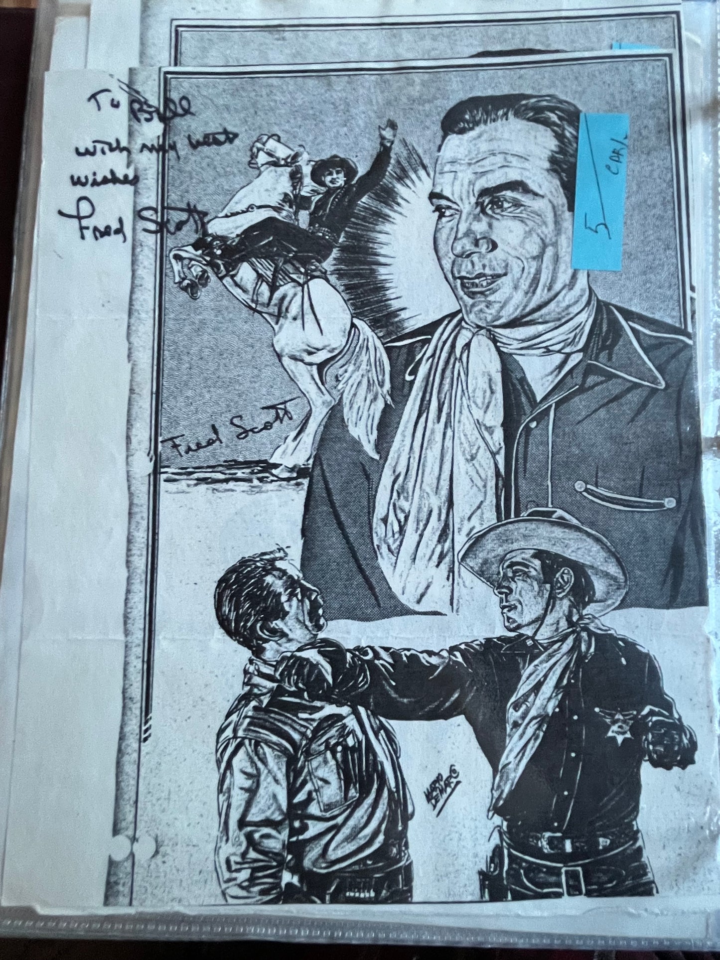 FRED SCOTT, cowboy star, autograph