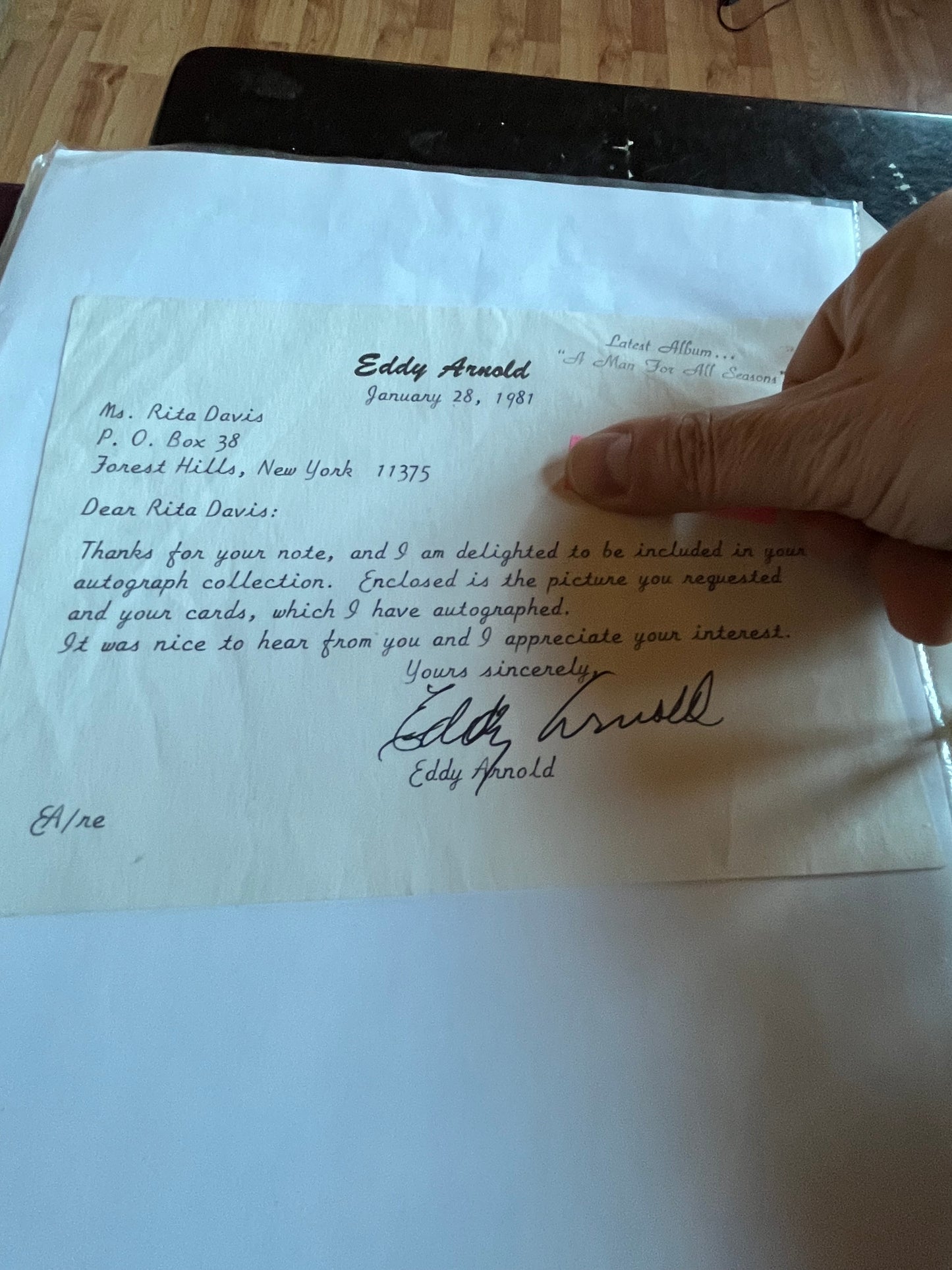 EDDY ARNOLD, singer, autograph