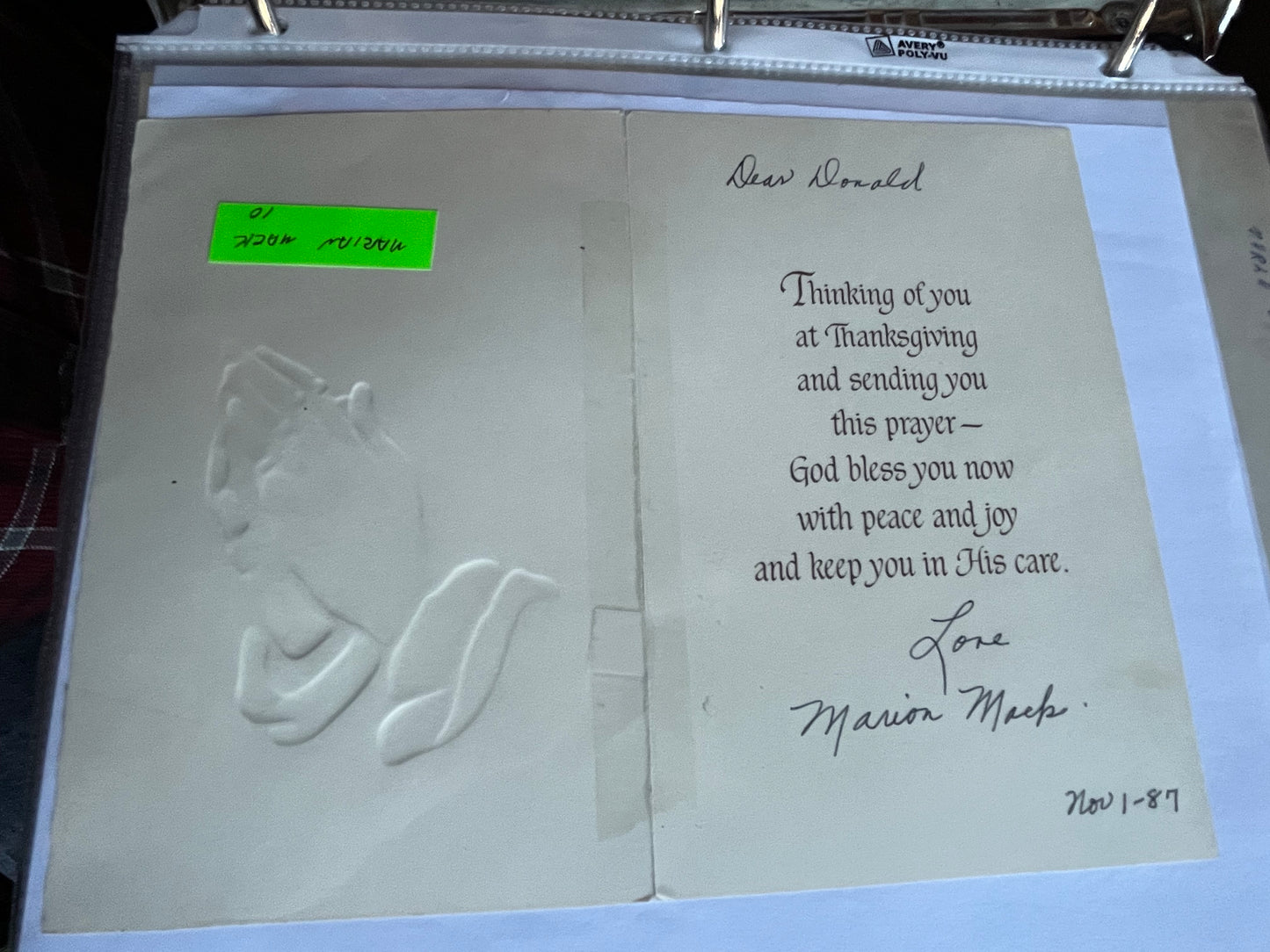 MARIAN MACK, signed card, autograph