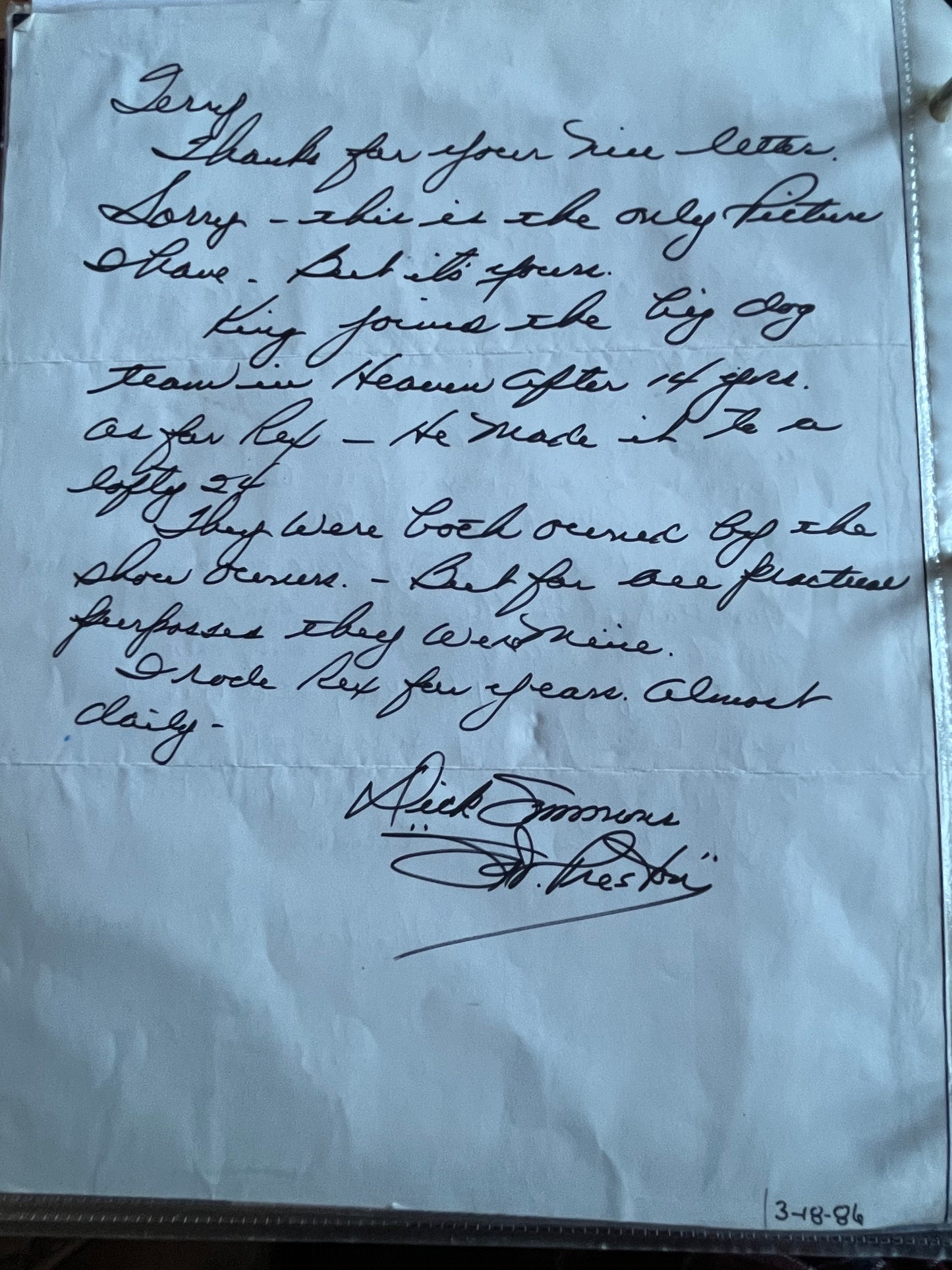 Dick Simmons, SERGEANT PRESTON OF THE YUKON, autograph